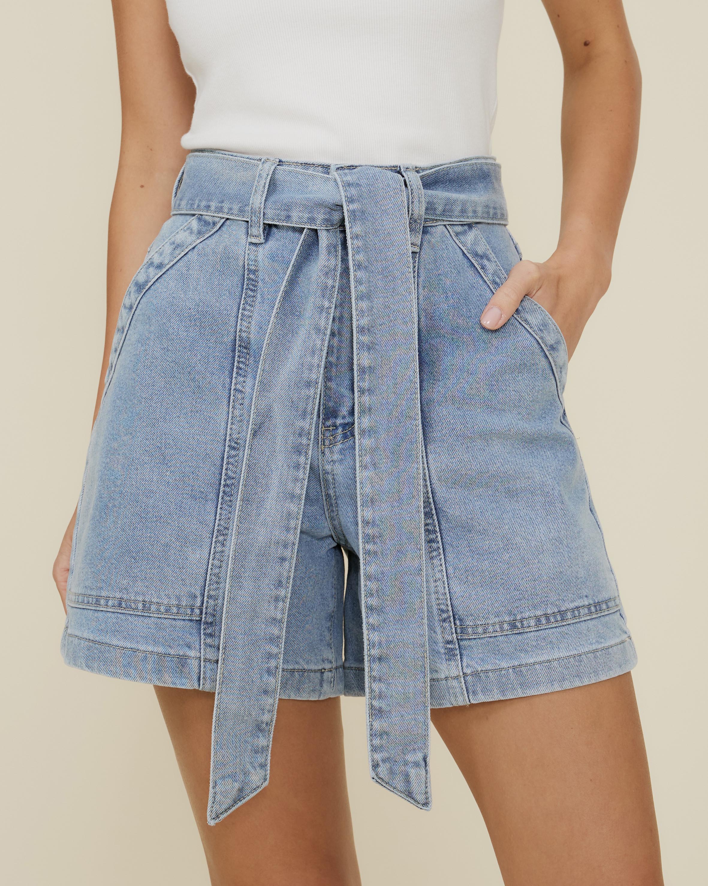 Panel Short With Waist Tie