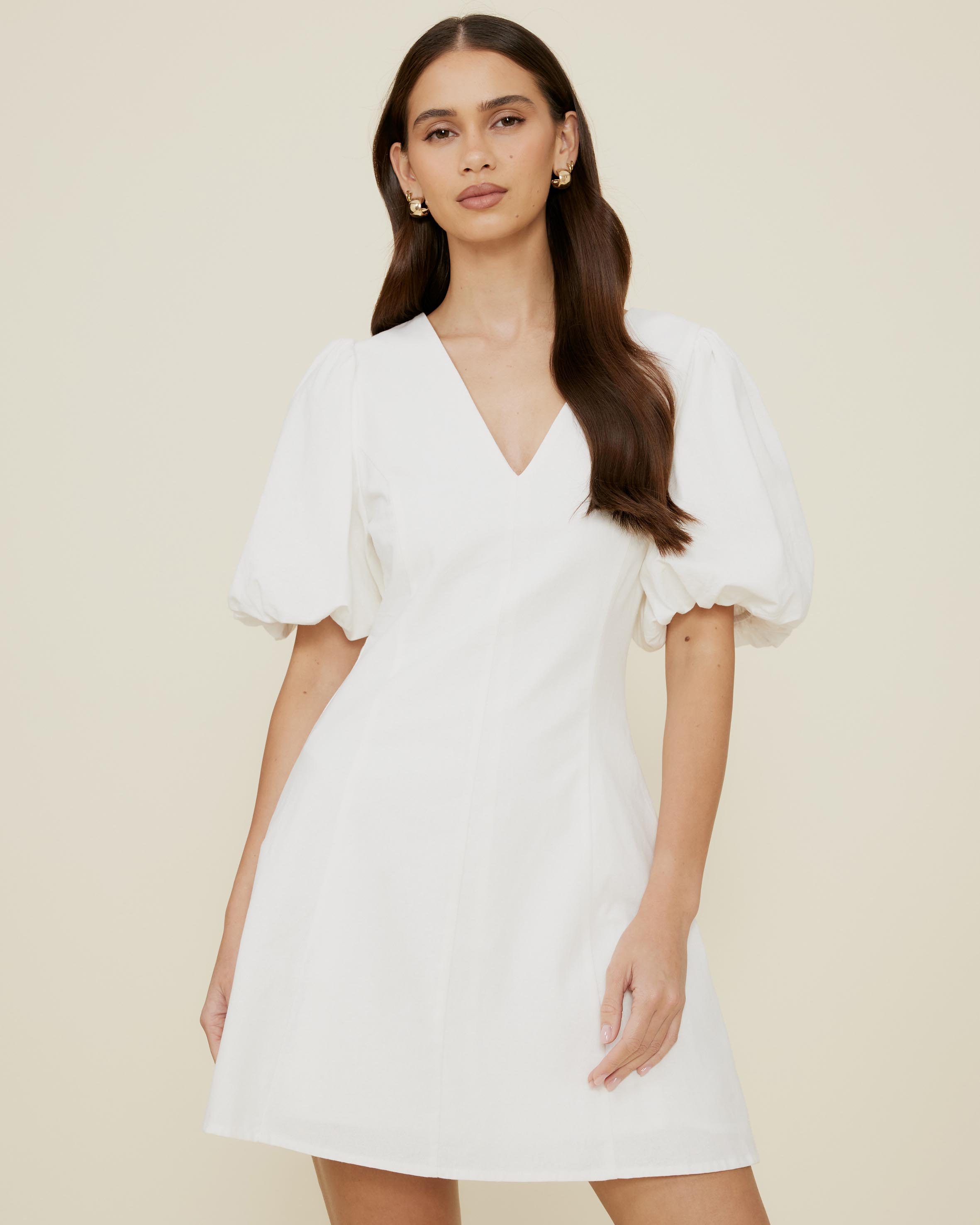Puff Sleeve Mini Dress