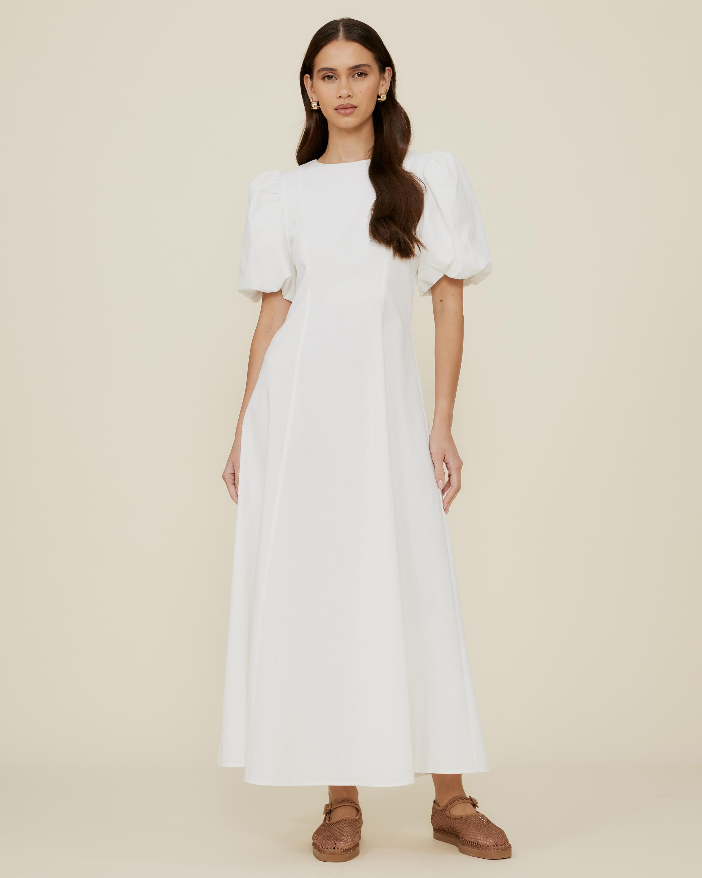 Lucy Puff Sleeve Midi Dress