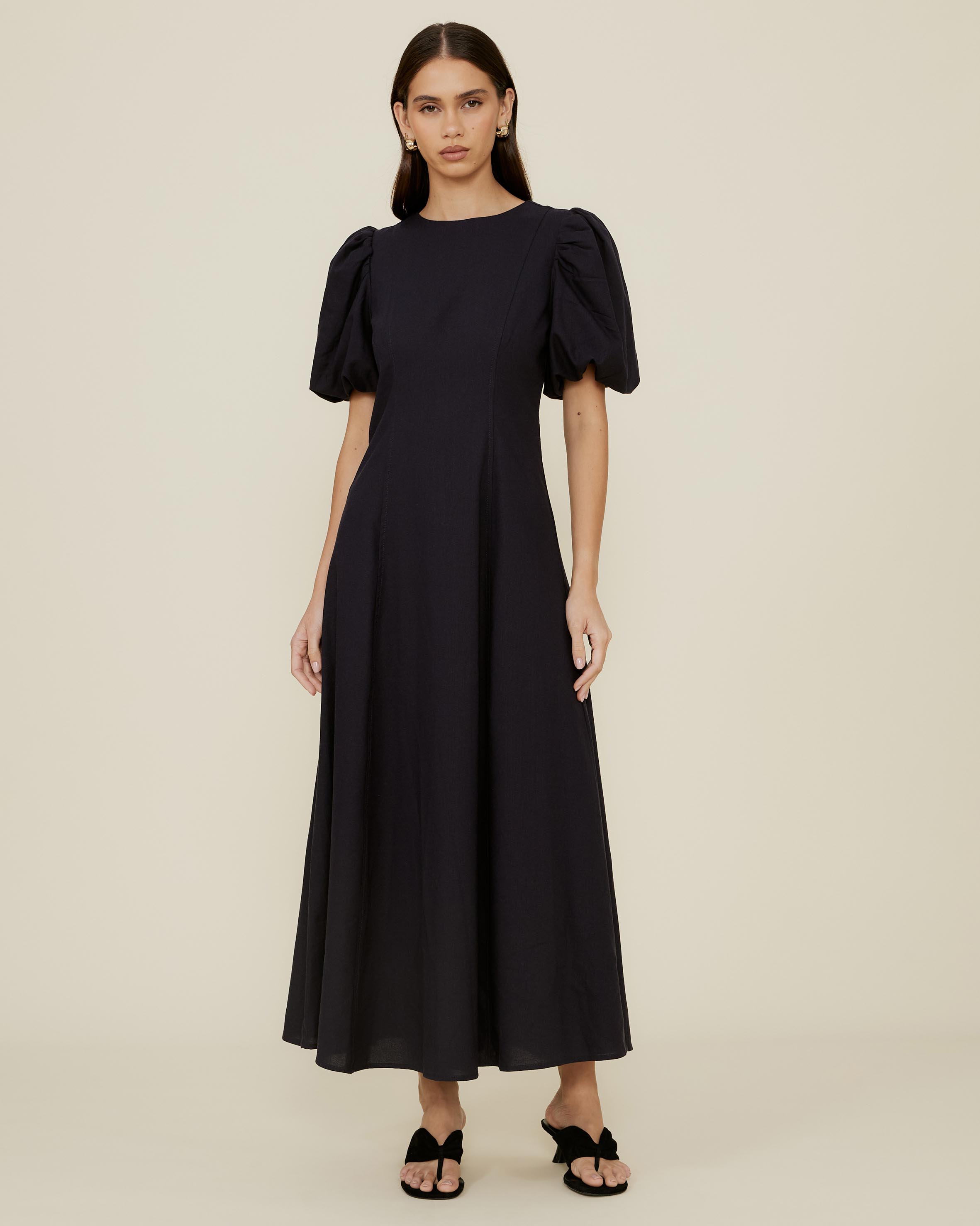 Lucy Puff Sleeve Midi Dress