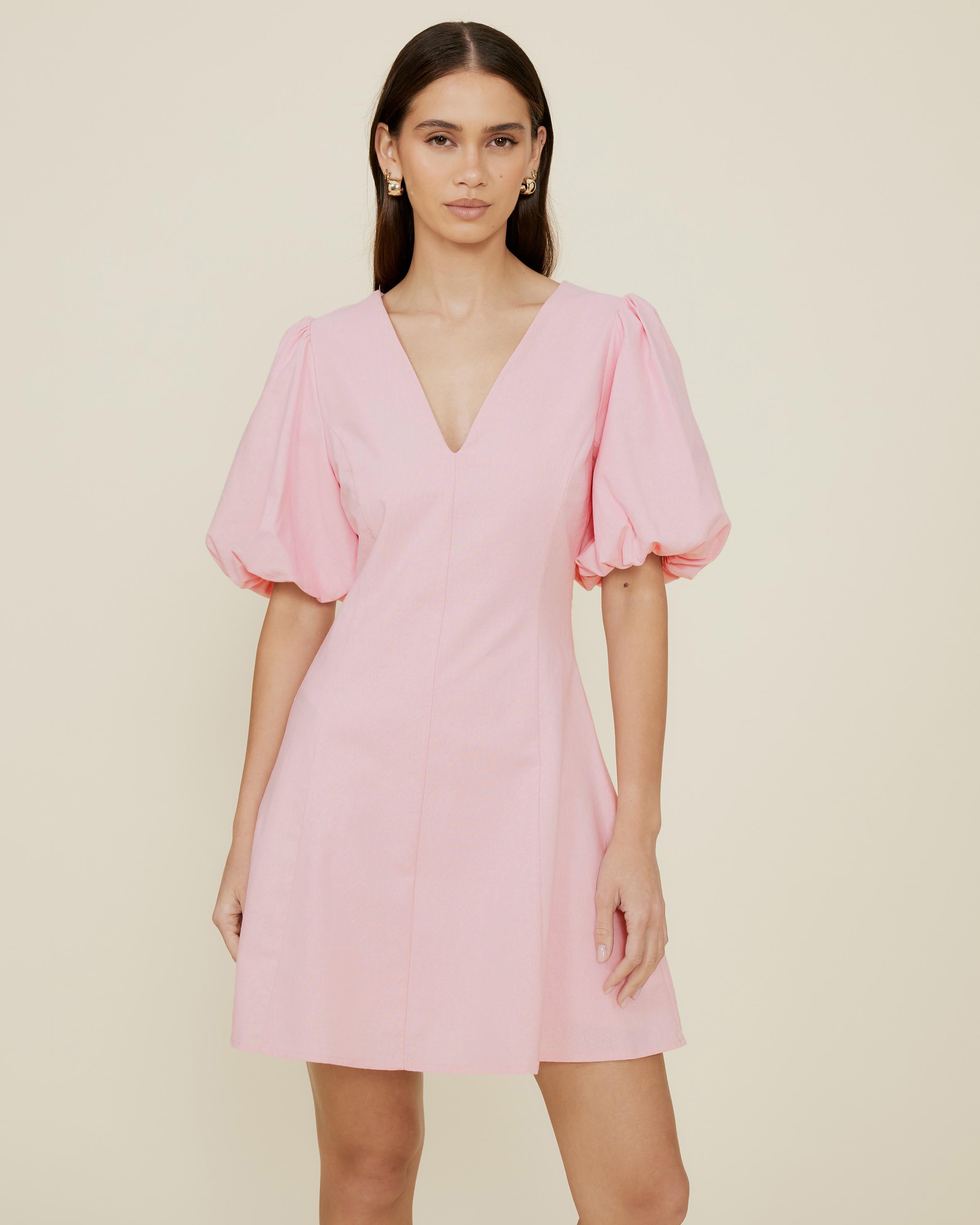 Puff Sleeve Mini Dress