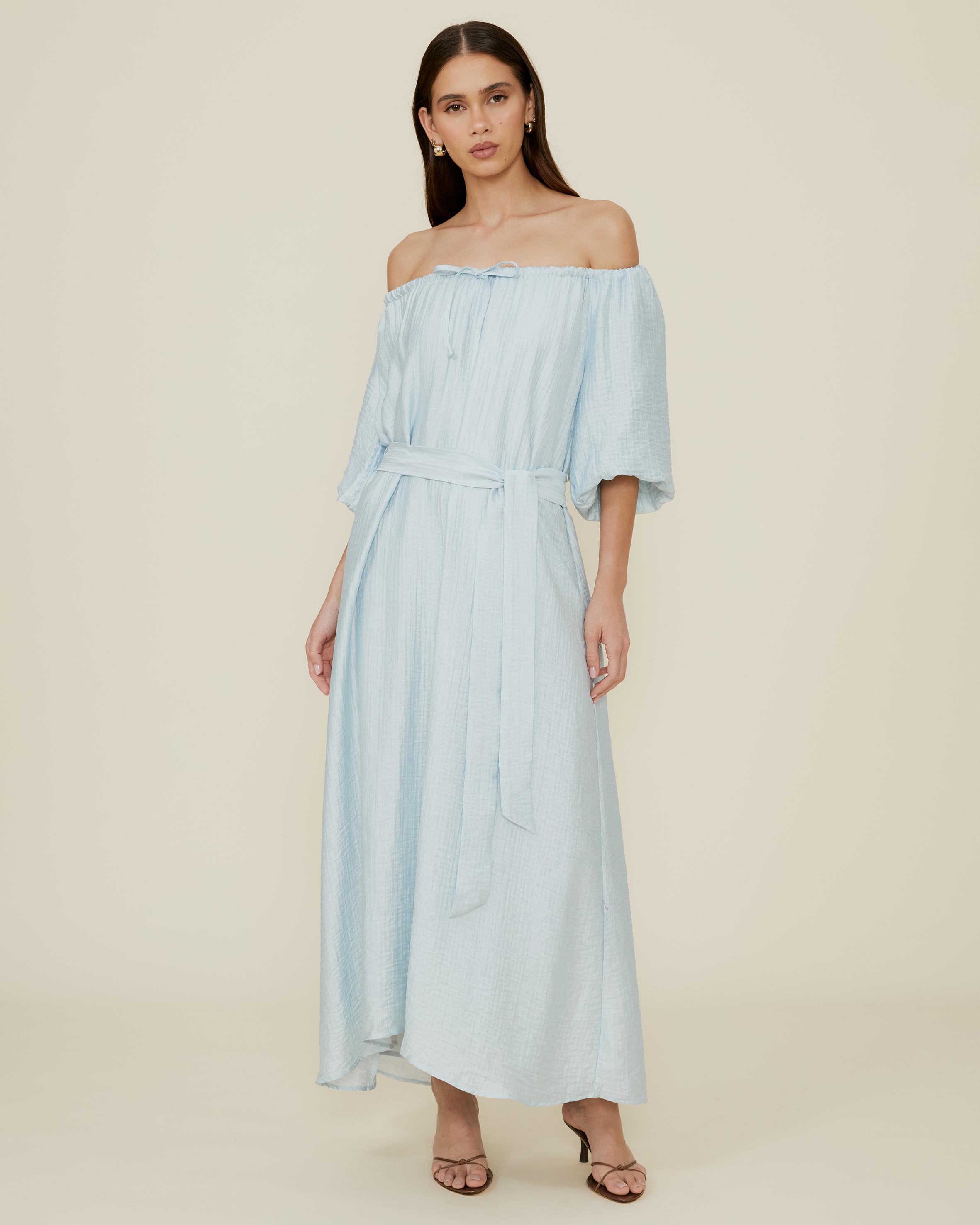 Adjustable Neck Midi Dress