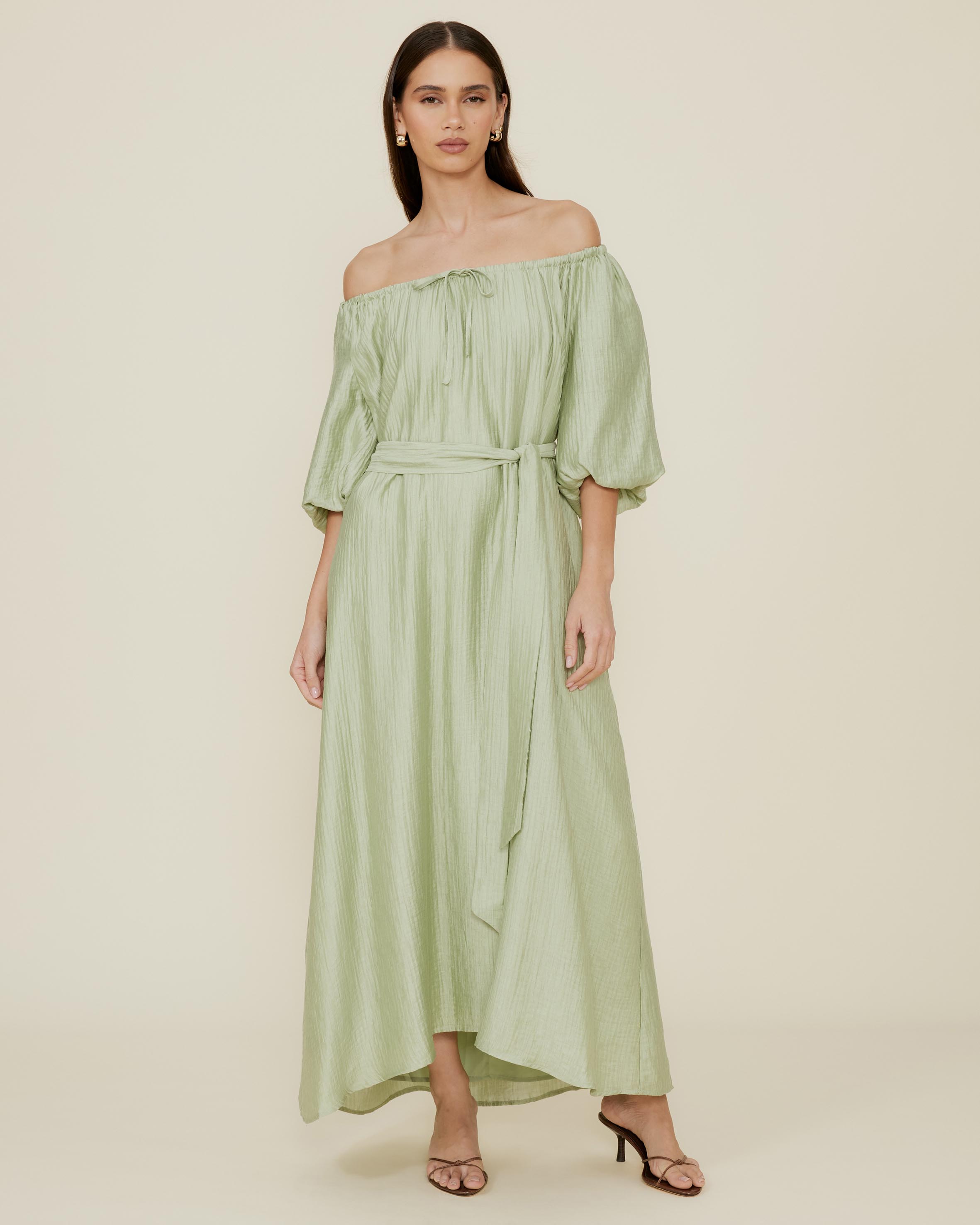 Adjustable Neck Midi Dress