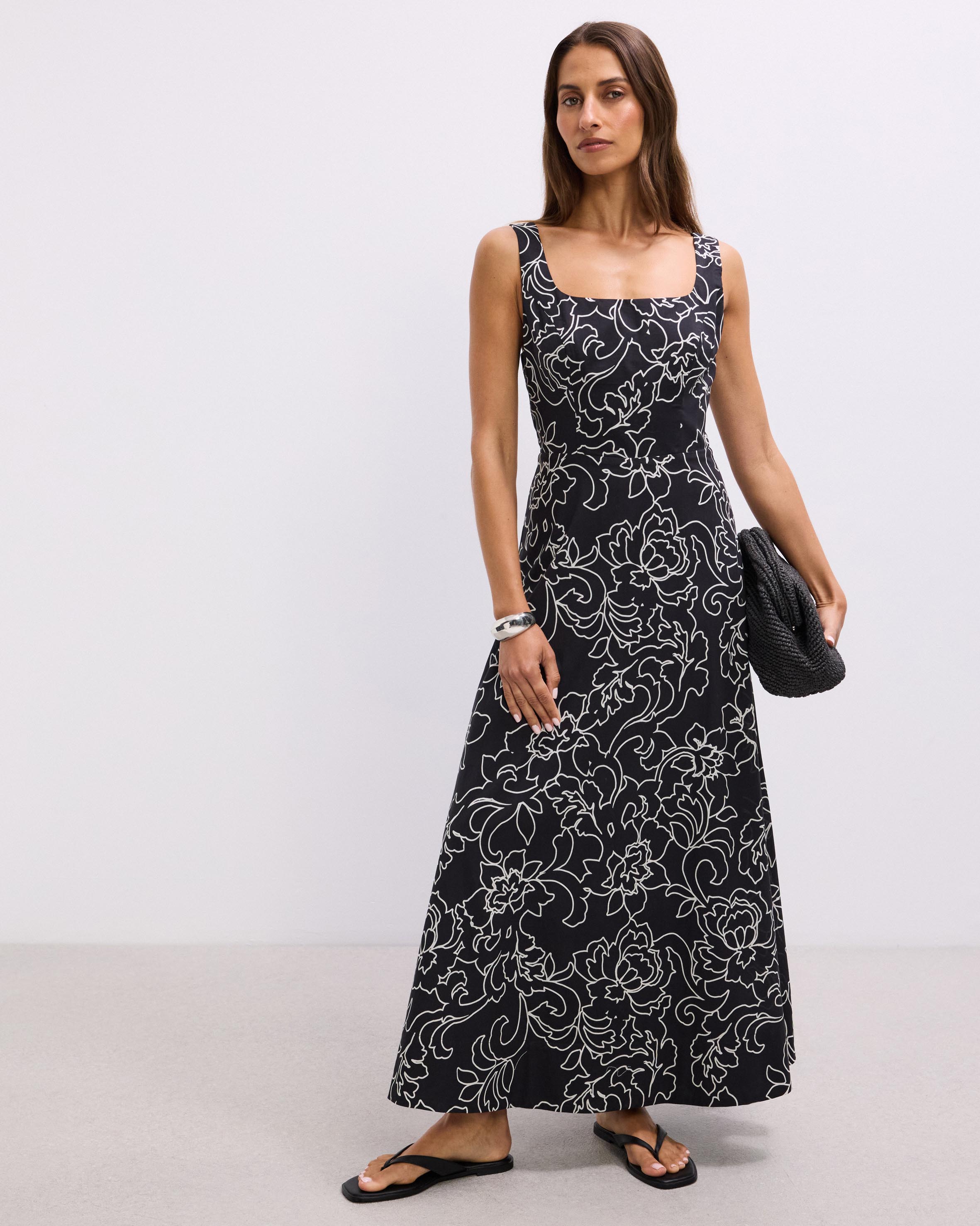 Greer Square Neck Midi Dress