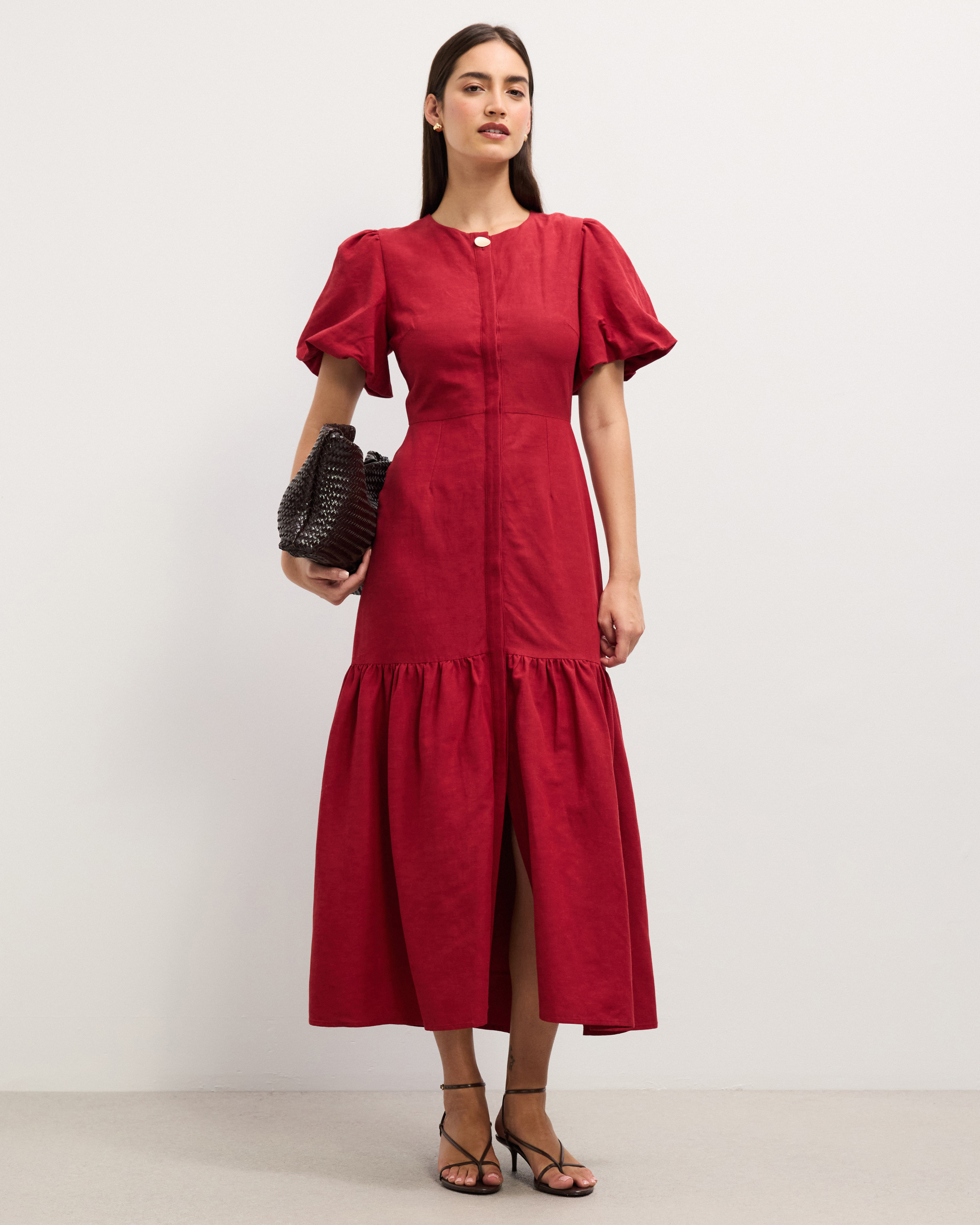 Maren Puff Sleeve Midi Dress