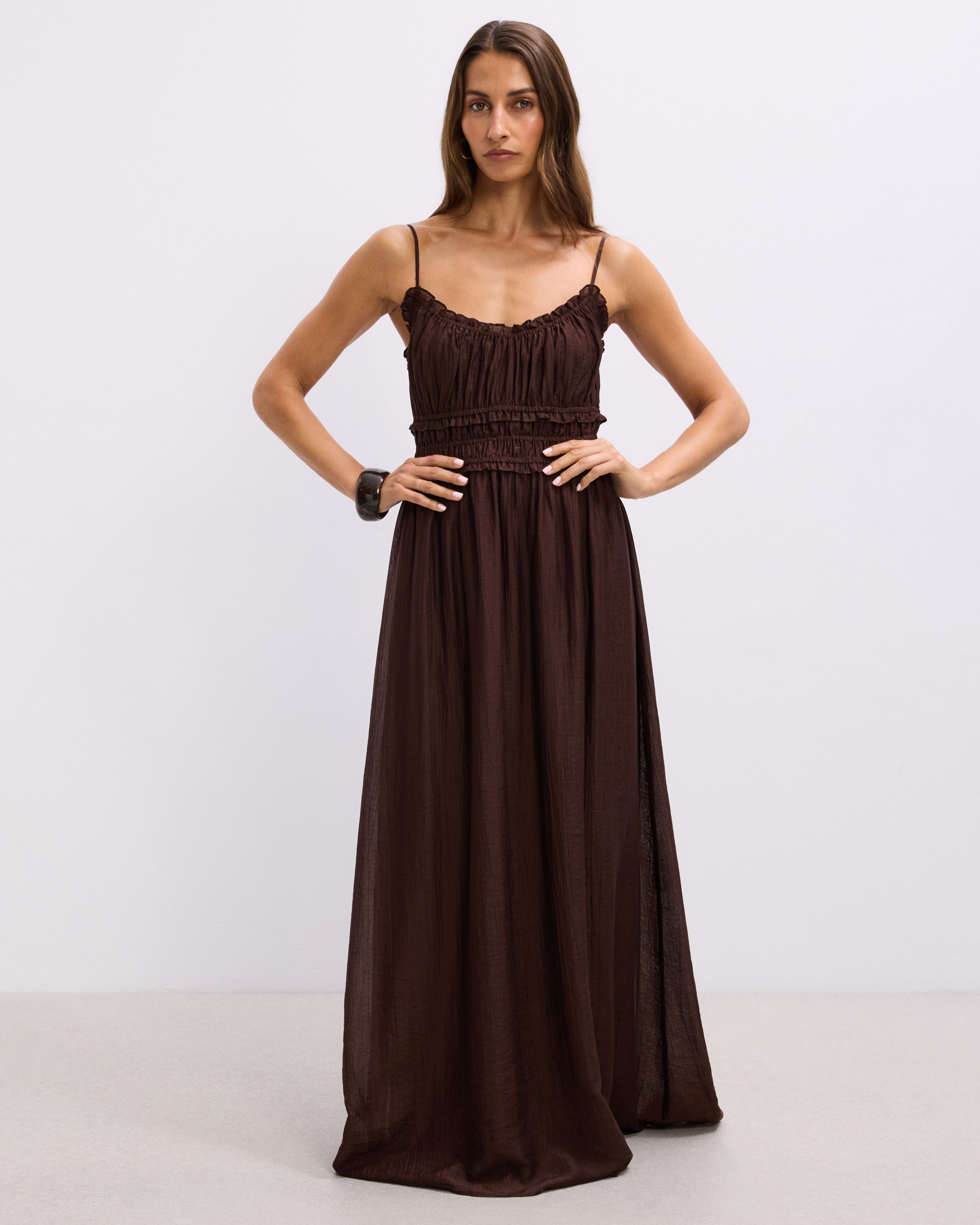 Lila Shirred Maxi Dress