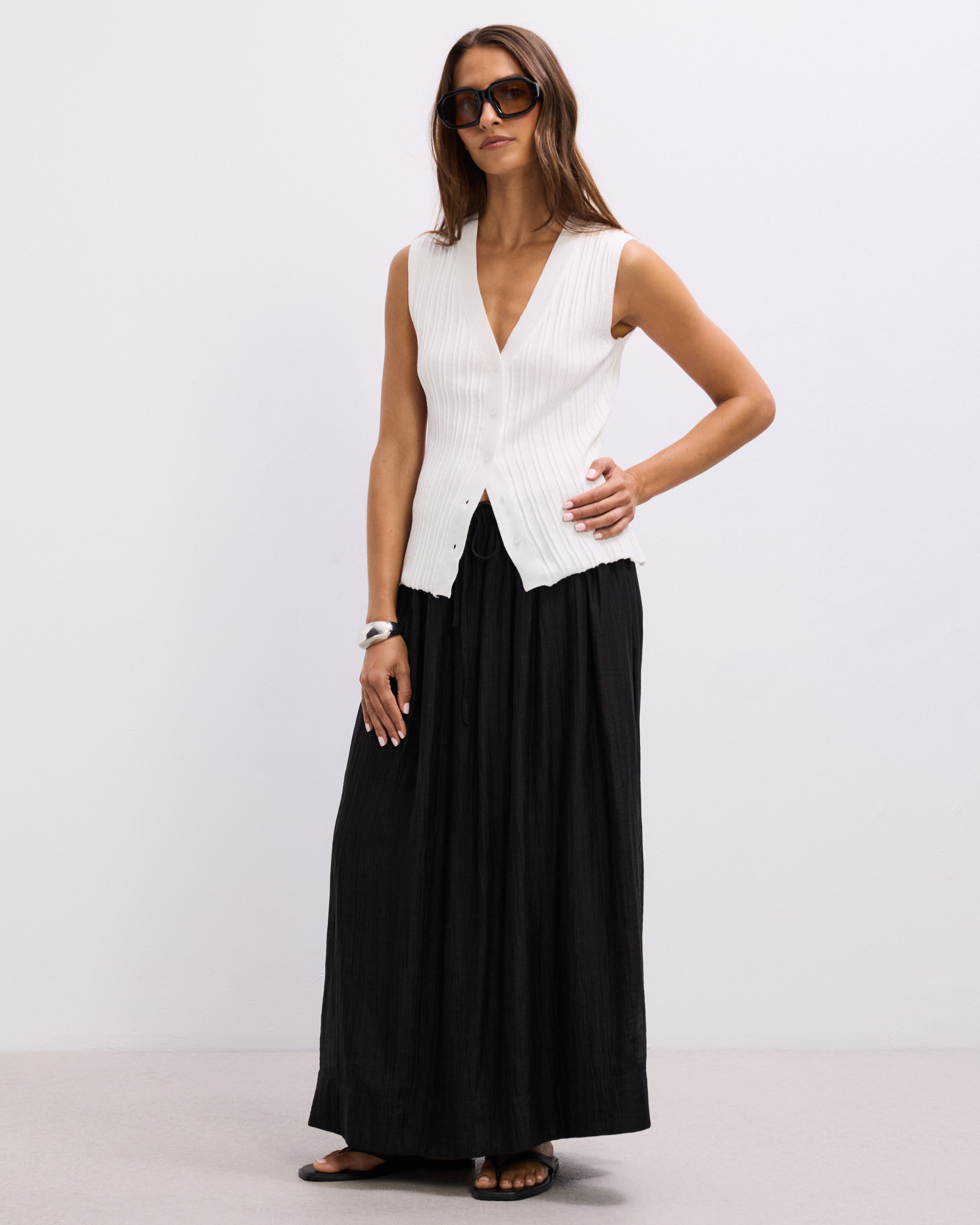 Lila Drawstring Midi Skirt