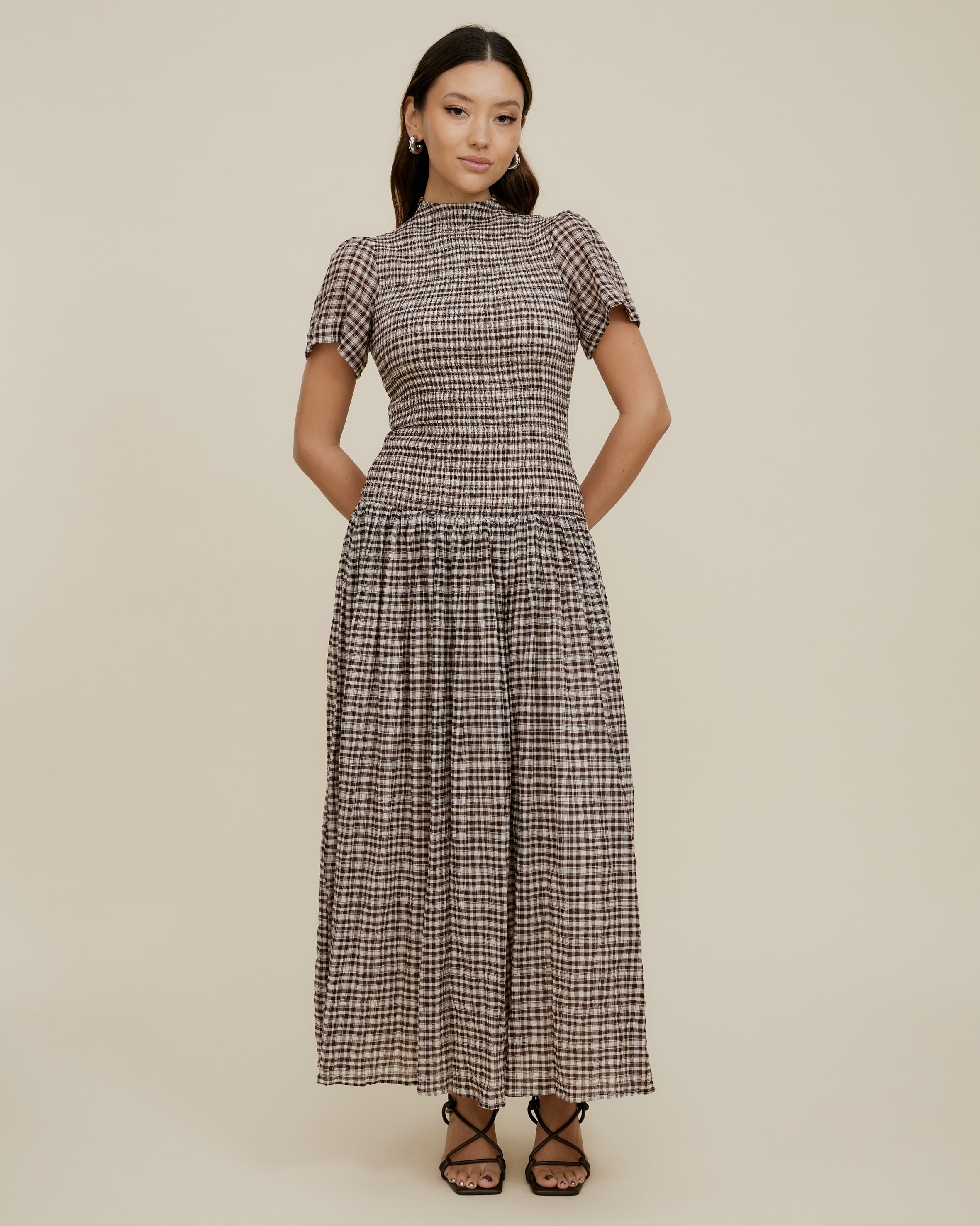 Montant Check Maxi Dress
