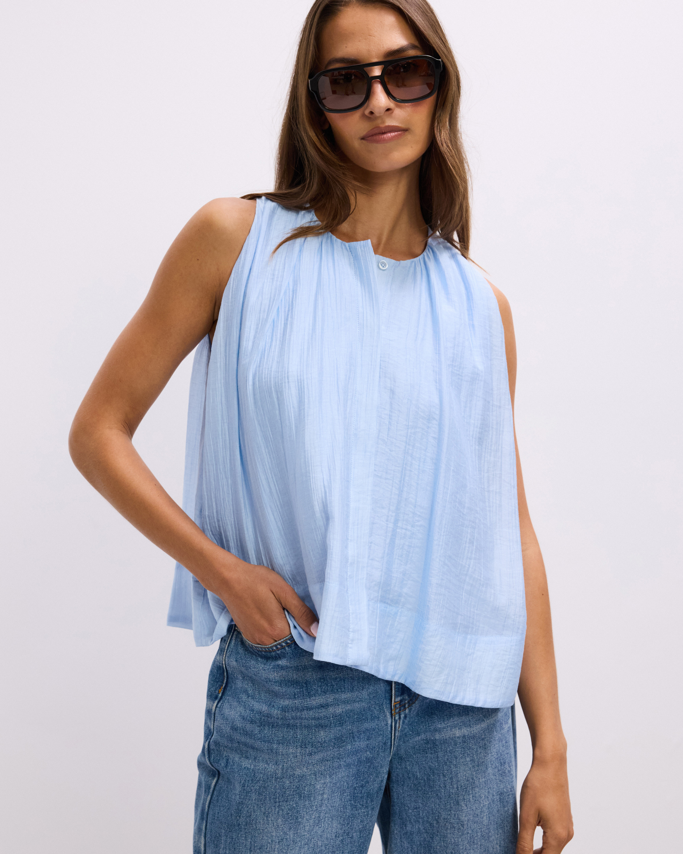 Lila Gathered Neck Blouse