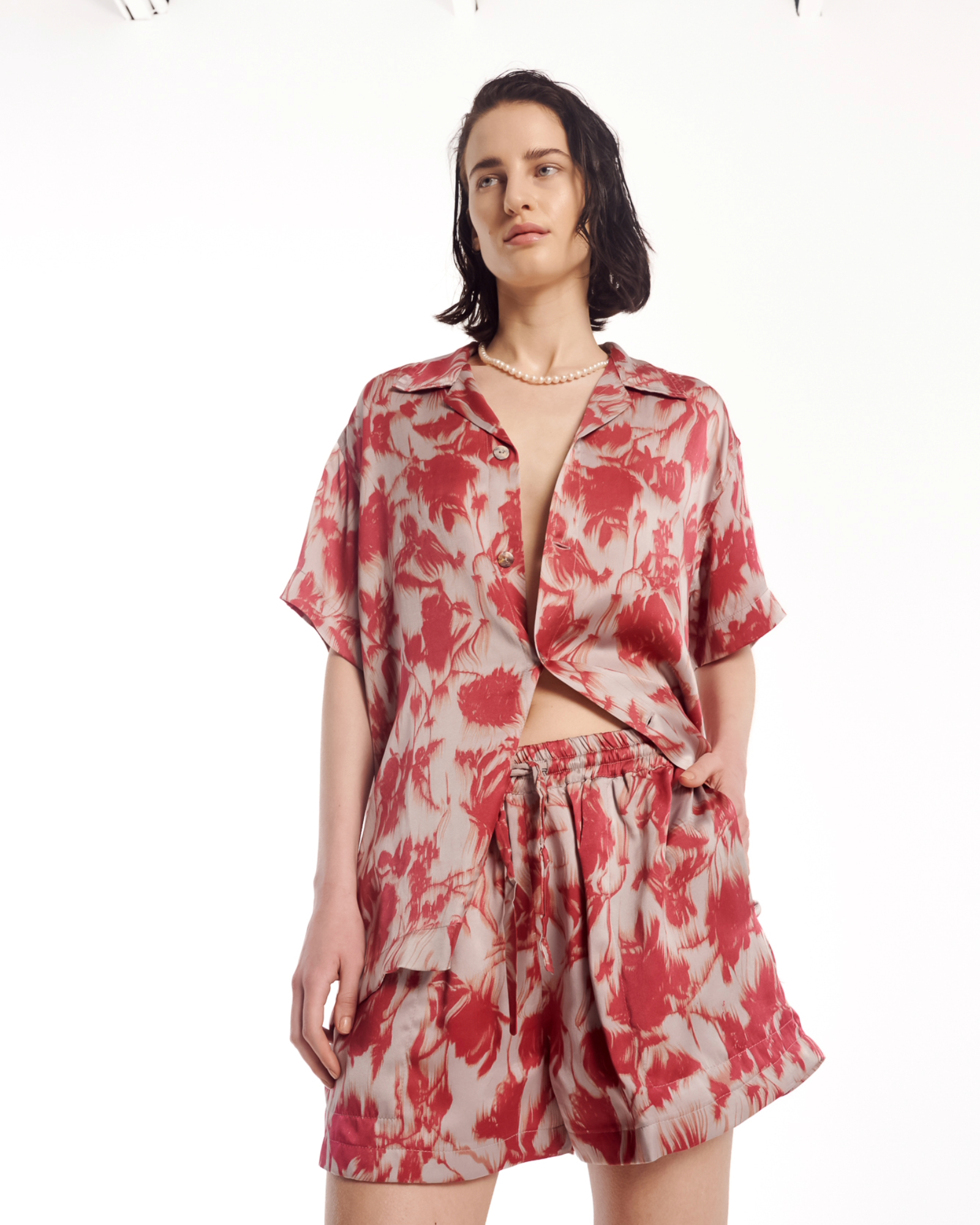 Italian Rose Satin Shorts