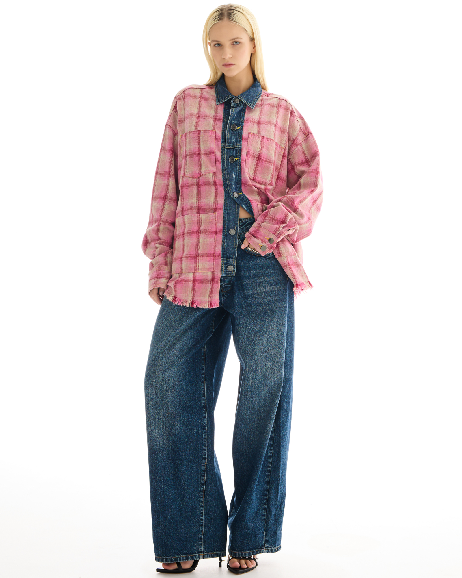 Utility Flannel And Denim Shirt