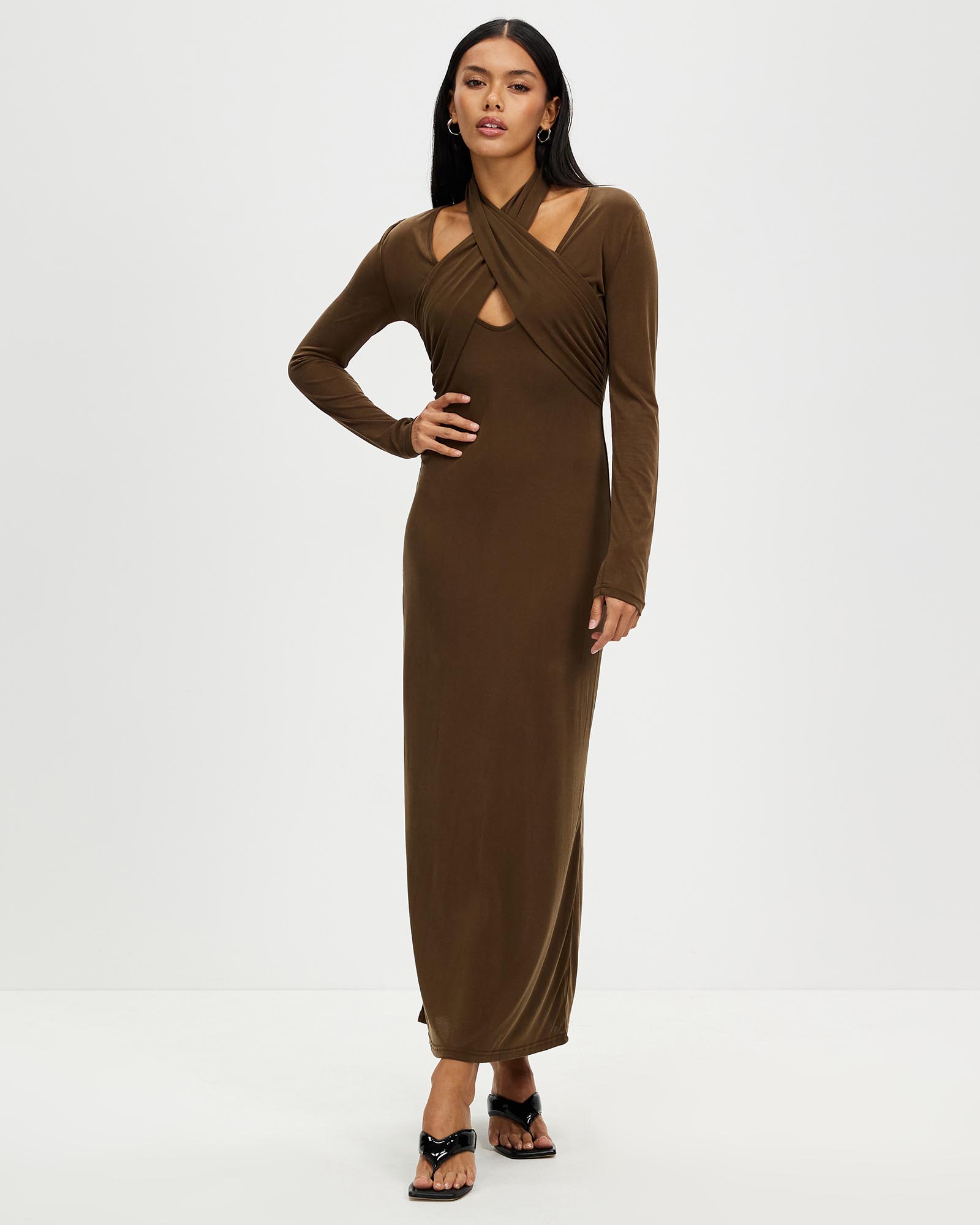 Wisteria Wrap Neck Maxi Dress