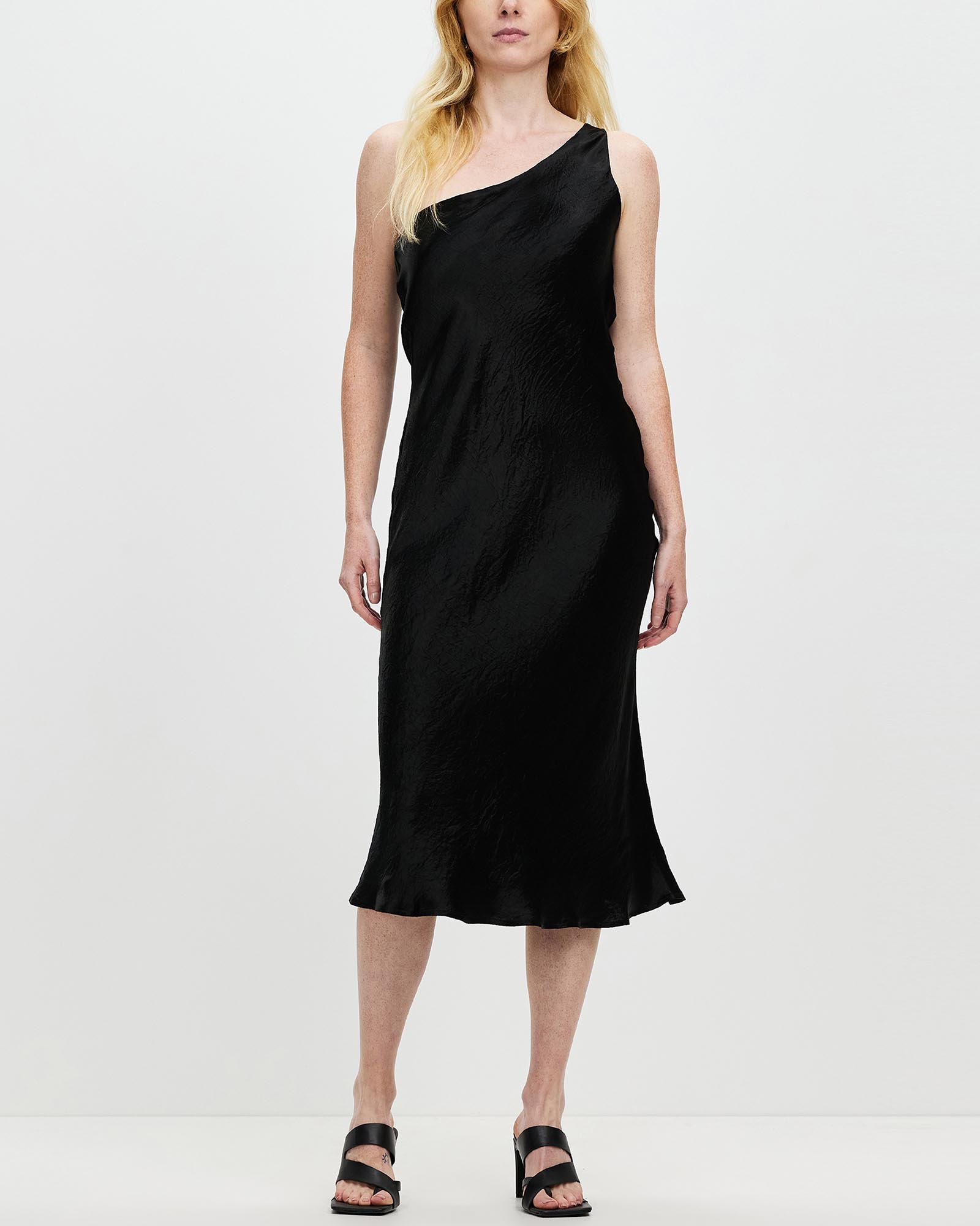 Running Water Bias One Shoulder Dress