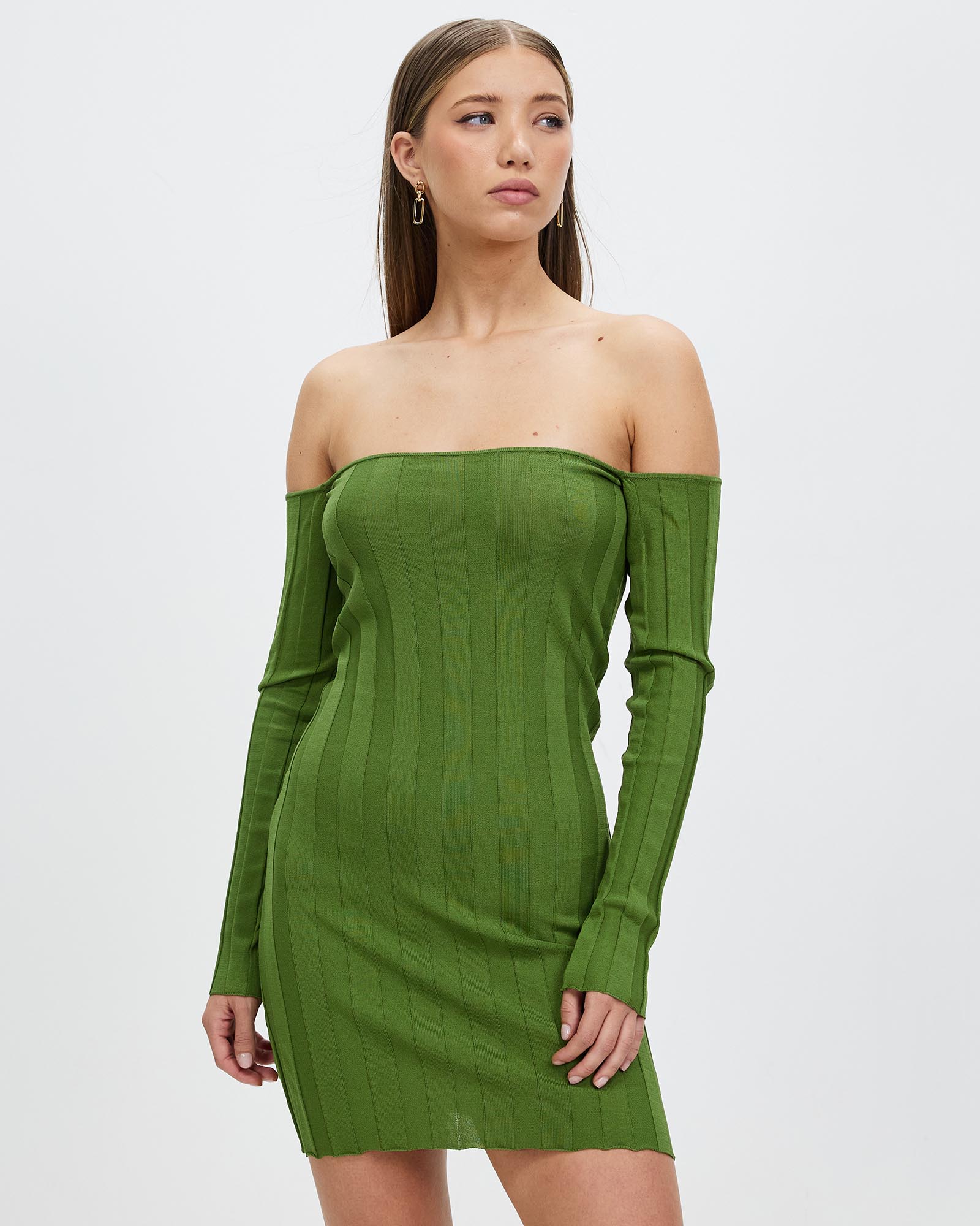 Liaison Knit Off Shoulder Mini Dress