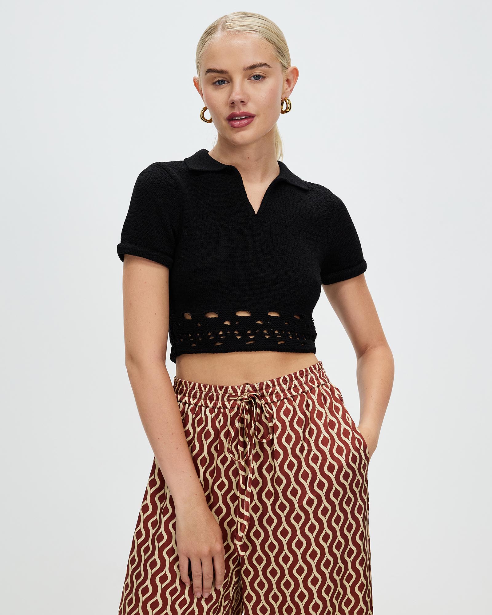 Break Away Knit Polo Top