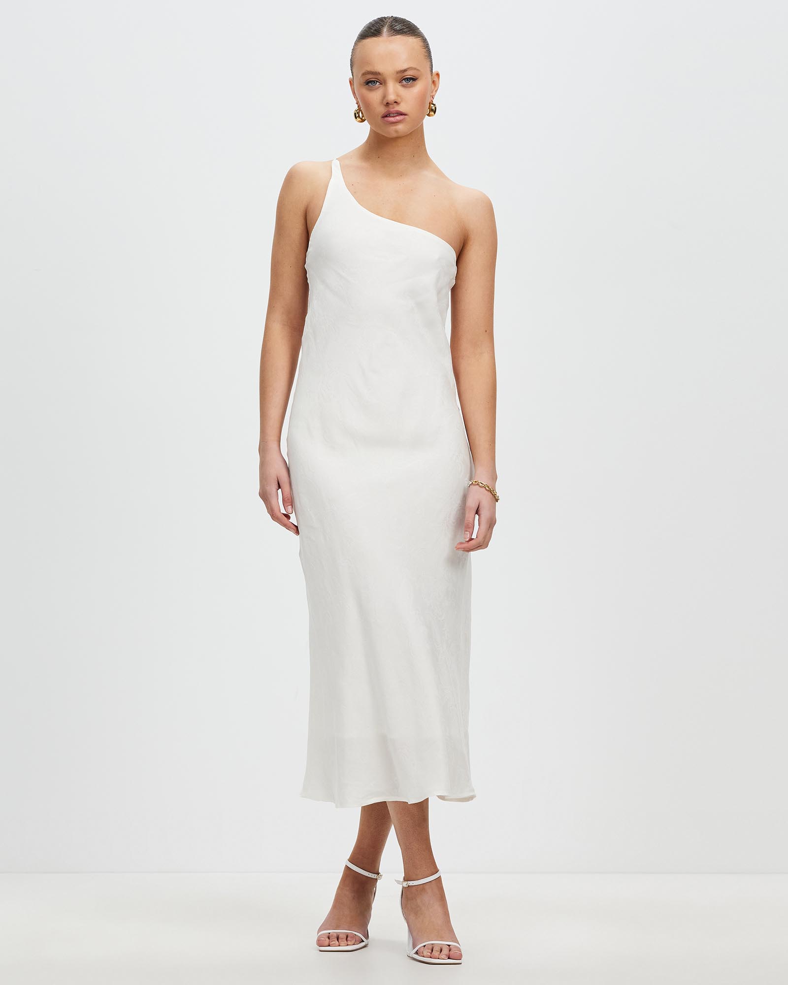 Paisley Bias One Shoulder Midi Dress
