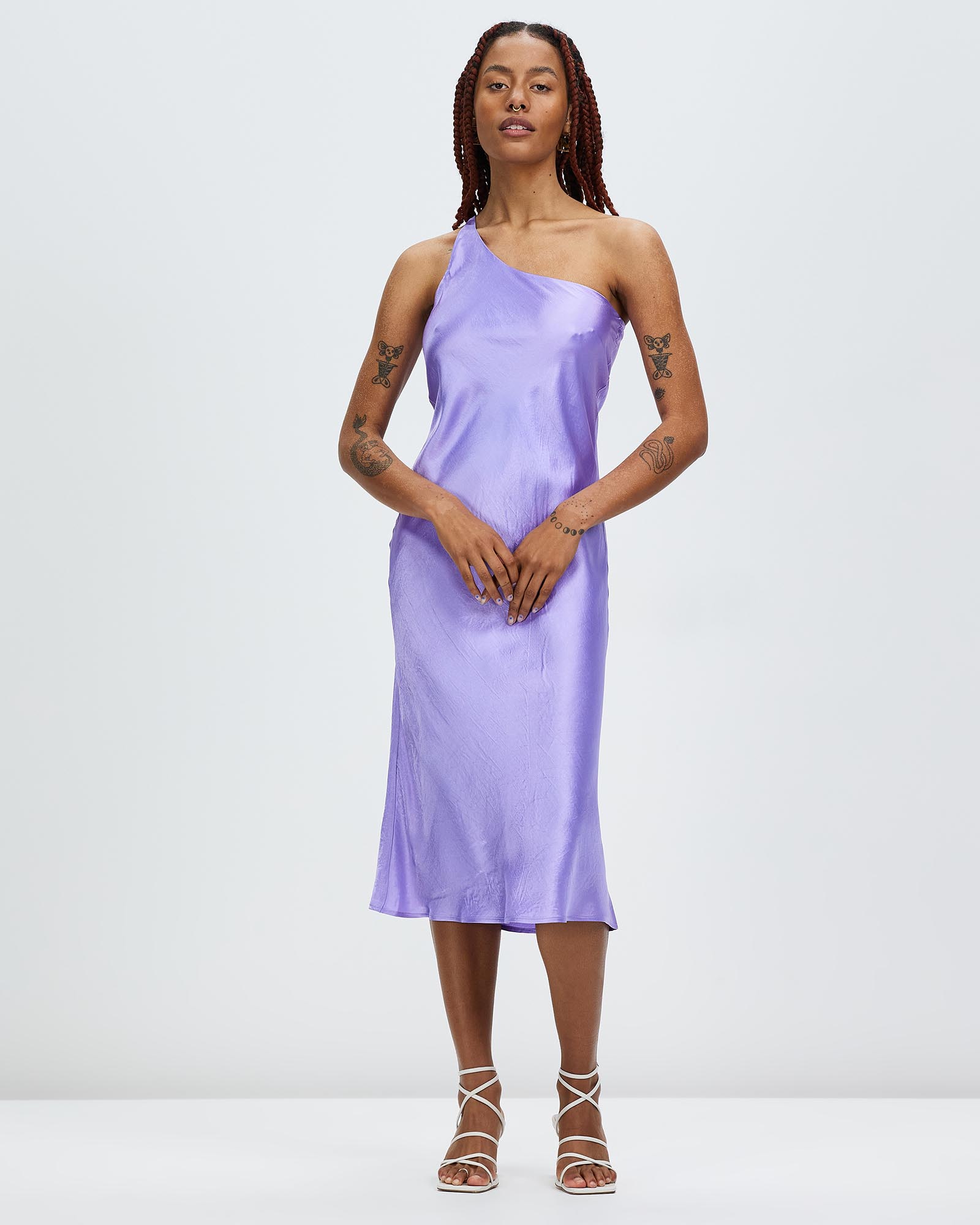 Crush Bias One Shoulder Midi