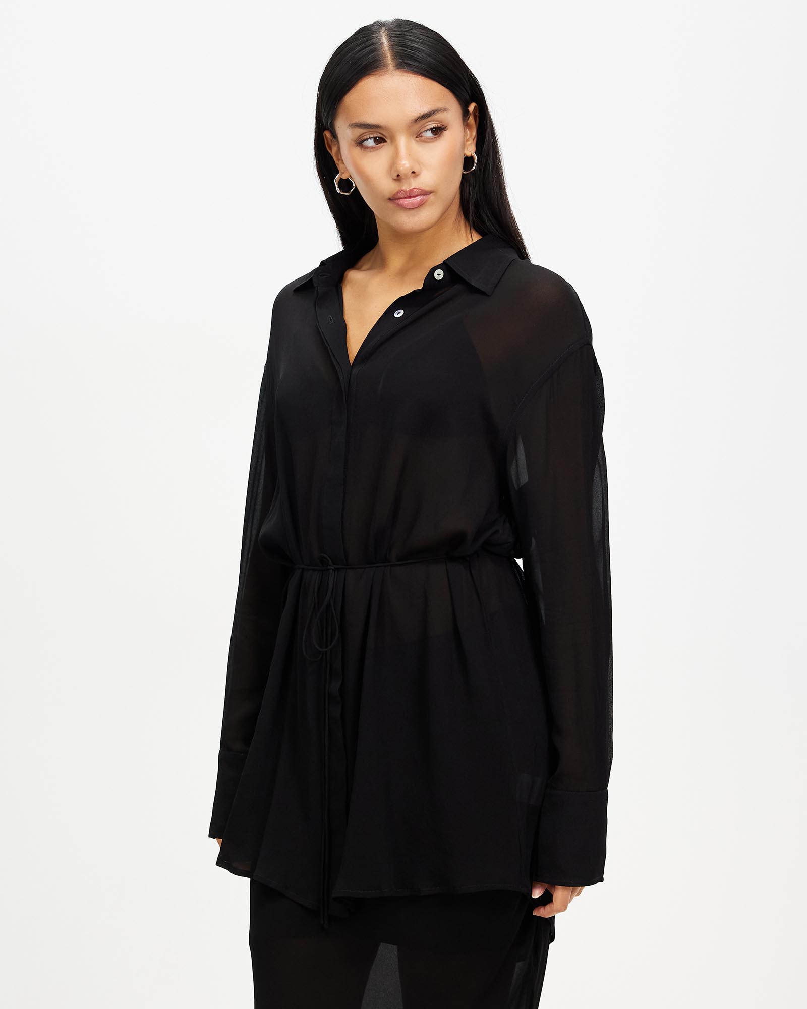 Wisteria Sheer Shirt Dress