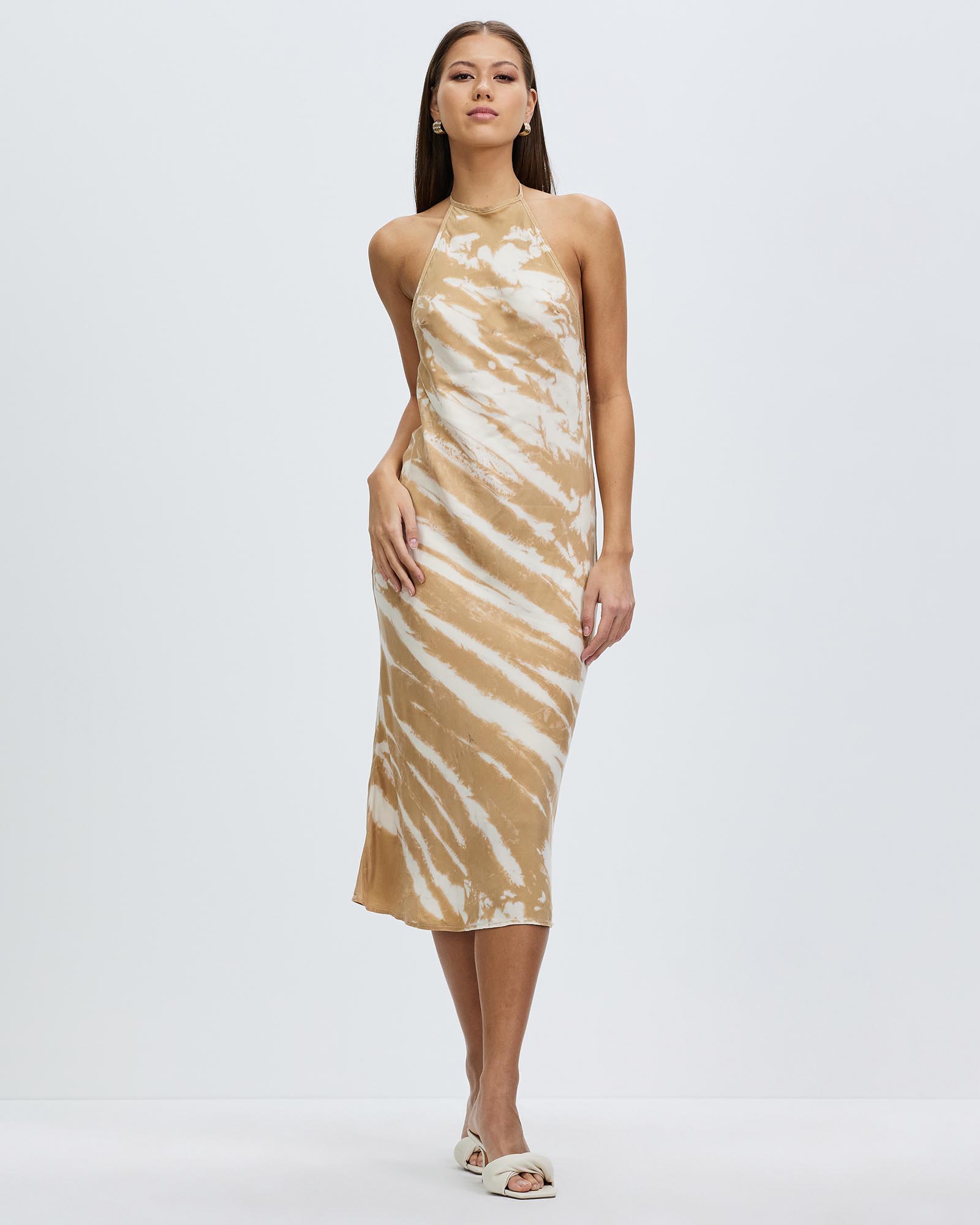 Twist Through Bias Halter Midi