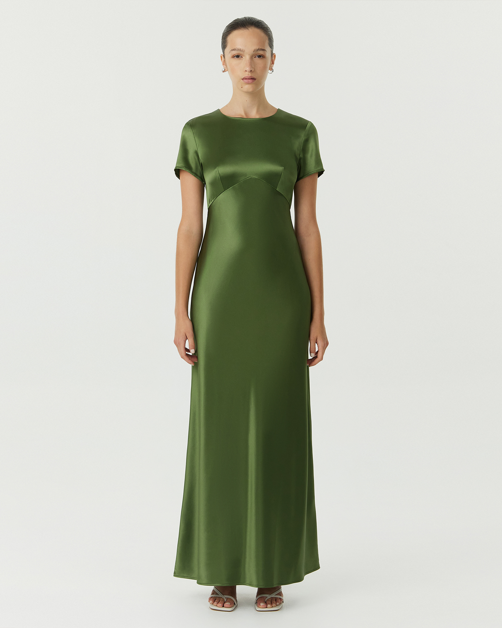 Satin Bias Maxi Tee Dress