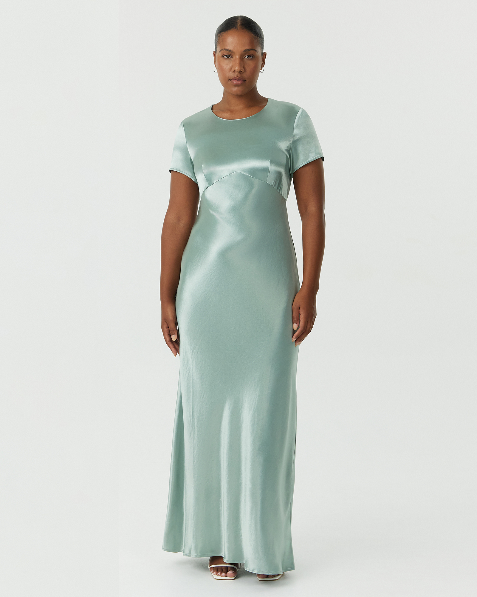 Satin Bias Maxi Tee Dress