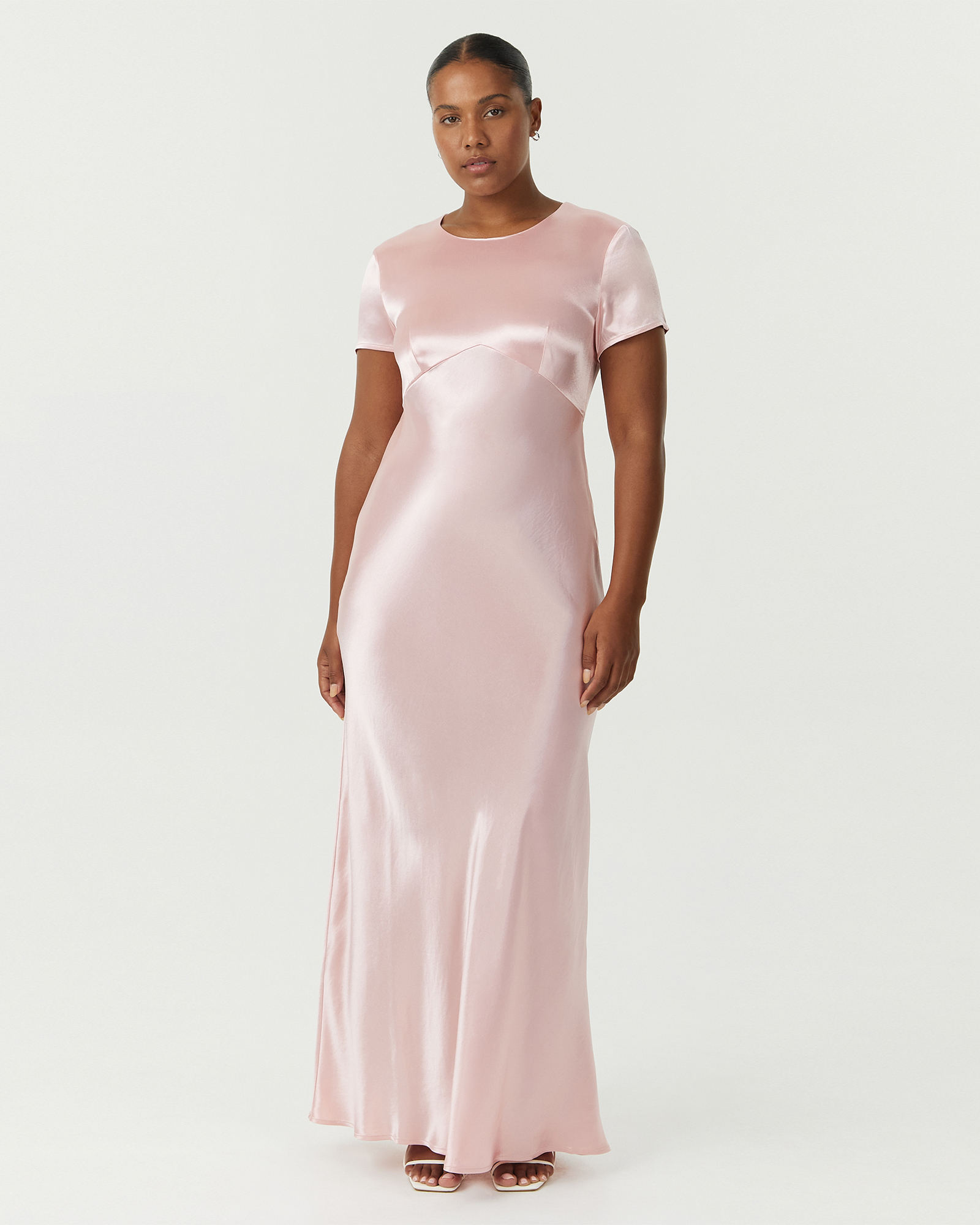 Satin Bias Maxi Tee Dress