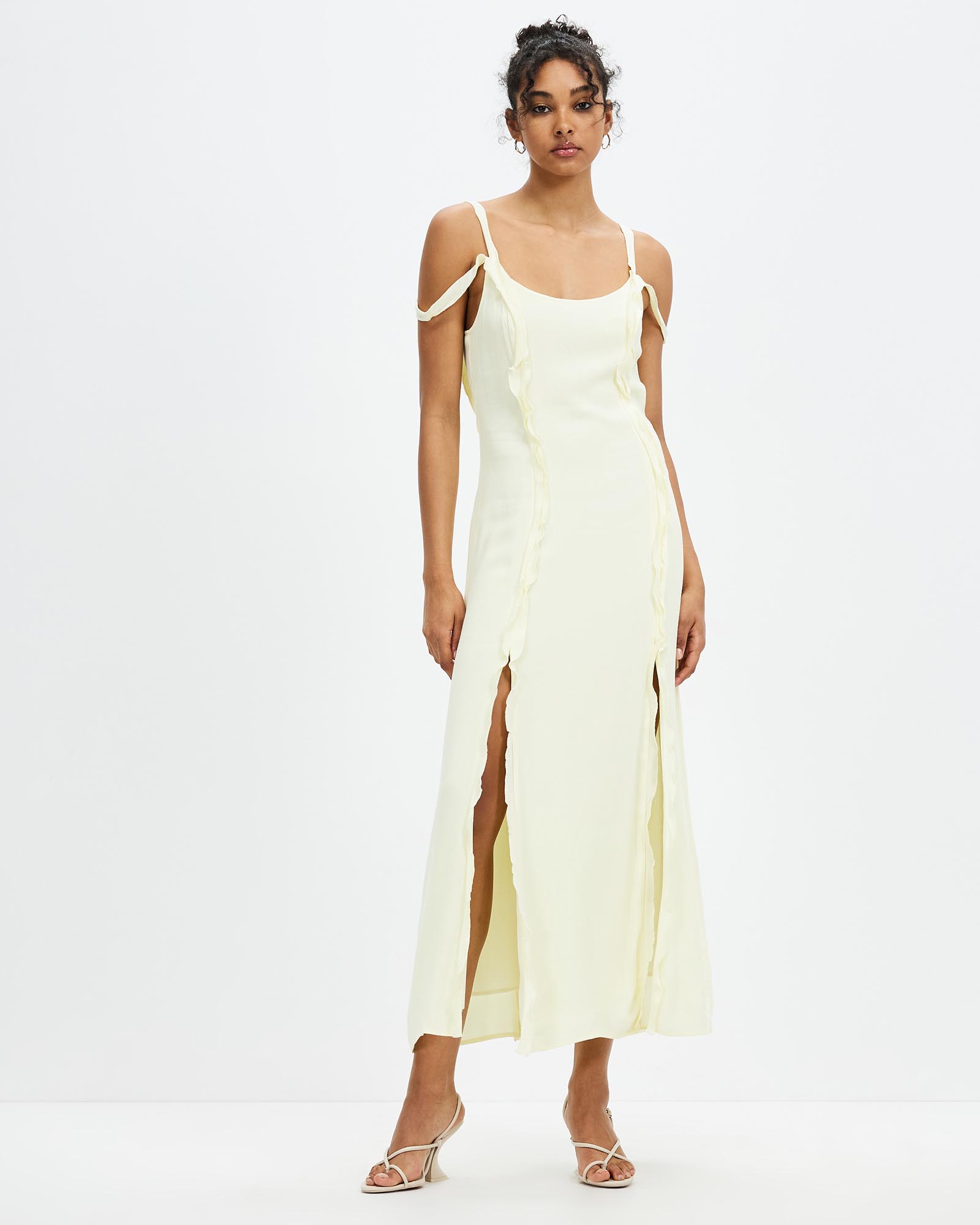 Stroke Frill Slip Dress