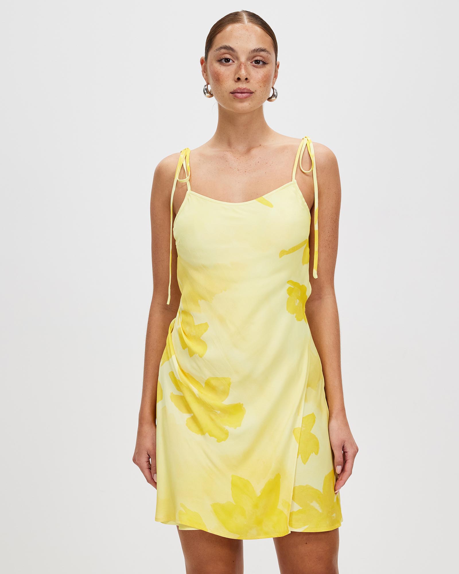 Wild Flower Wrap Mini Slip Dress