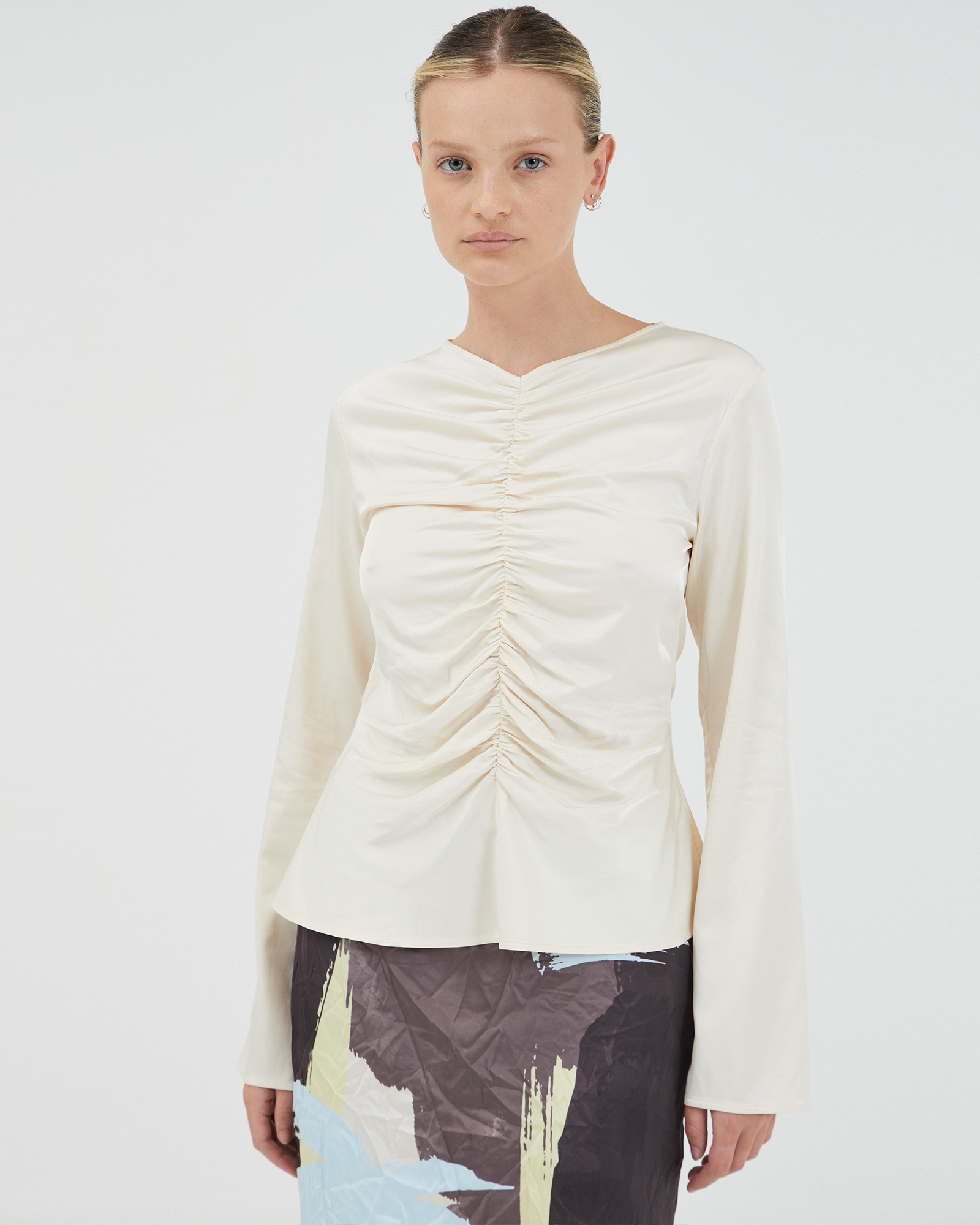 Allure Gathered Long Sleeve Top