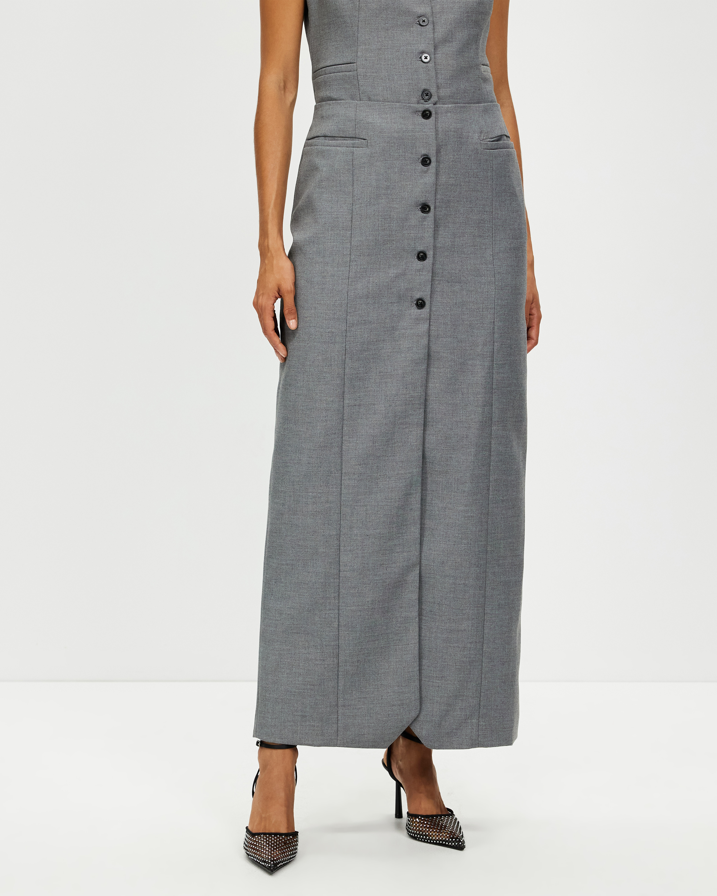 Metropolis Tailored Maxi Skirt