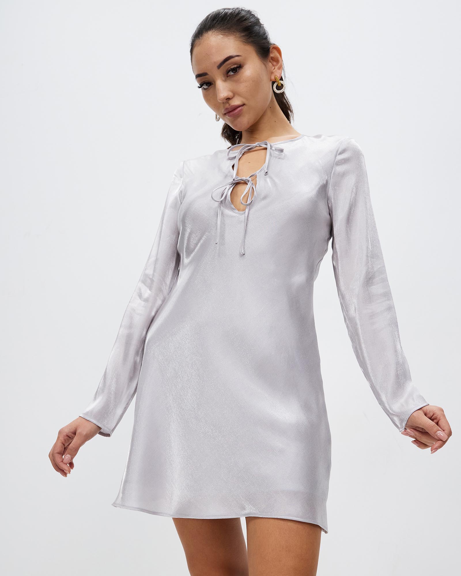 Untamed Bias Tie Up Mini Dress