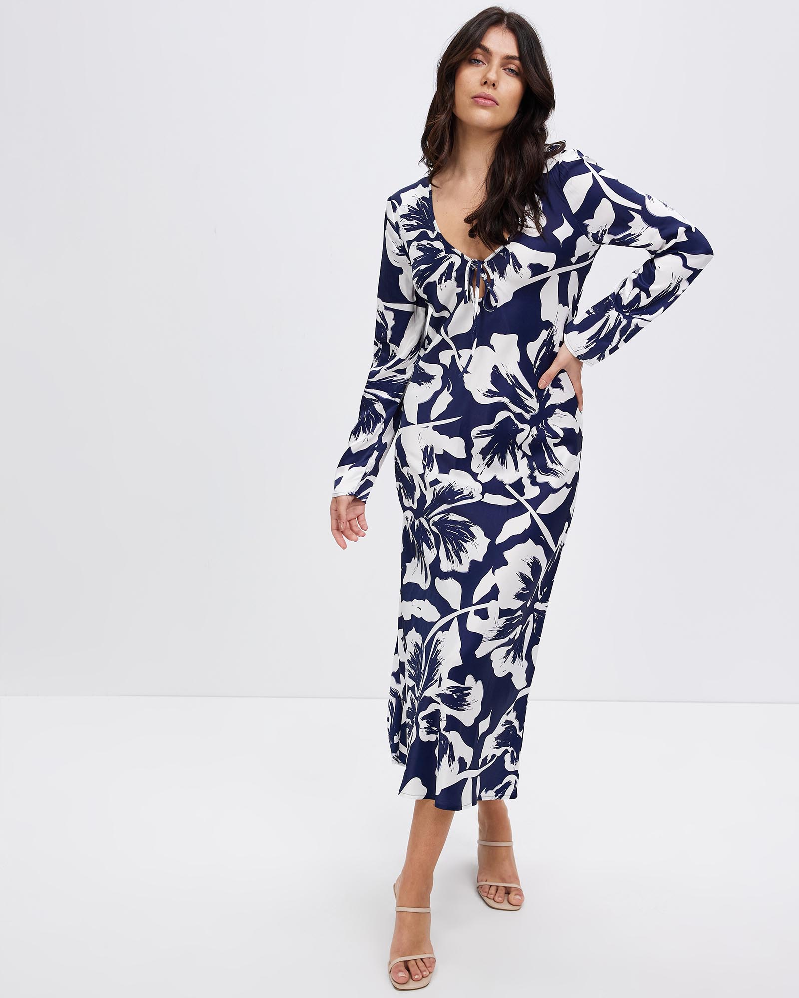 Untamed Bias Tie Up Maxi Dress