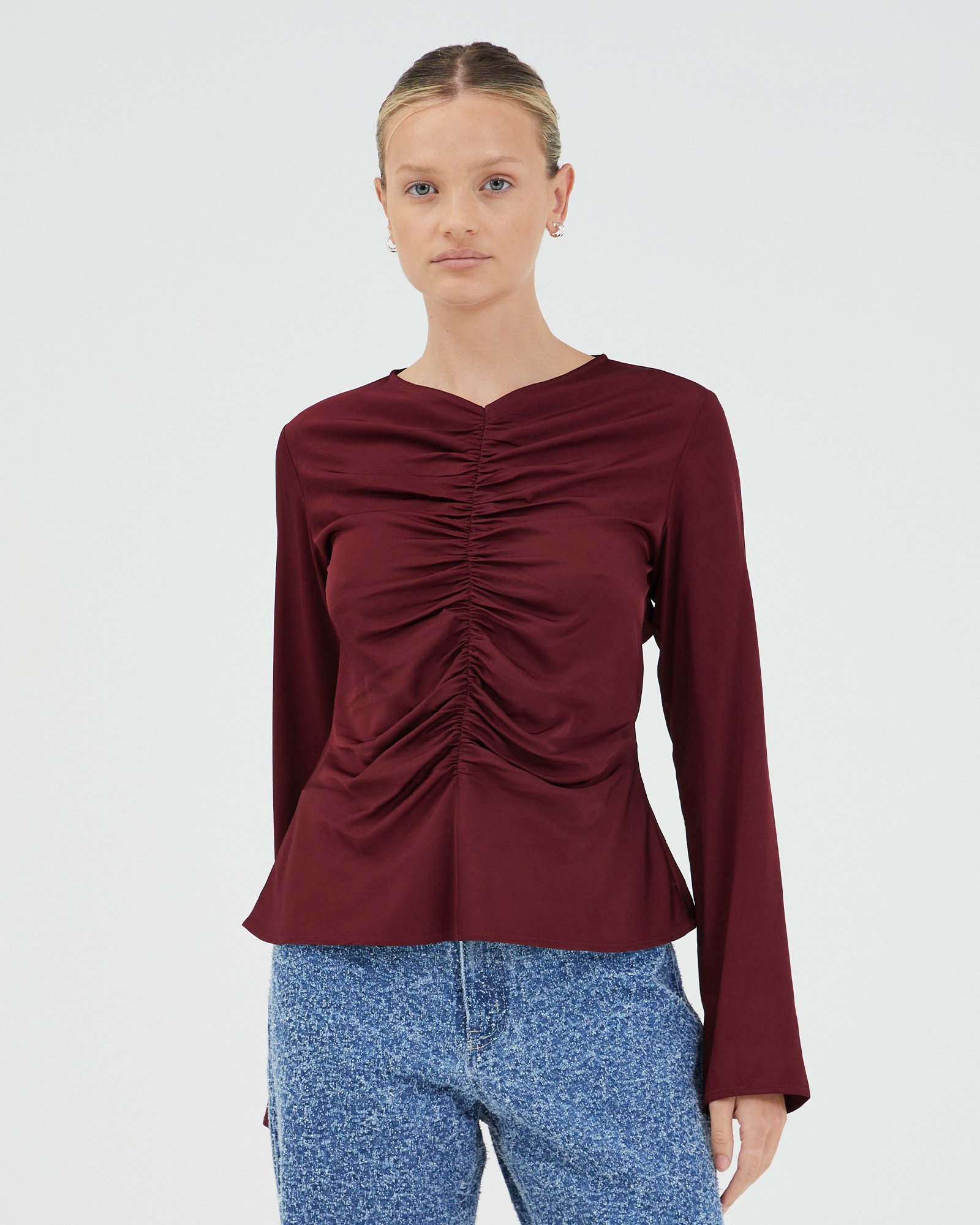 Allure Gathered Long Sleeve Top