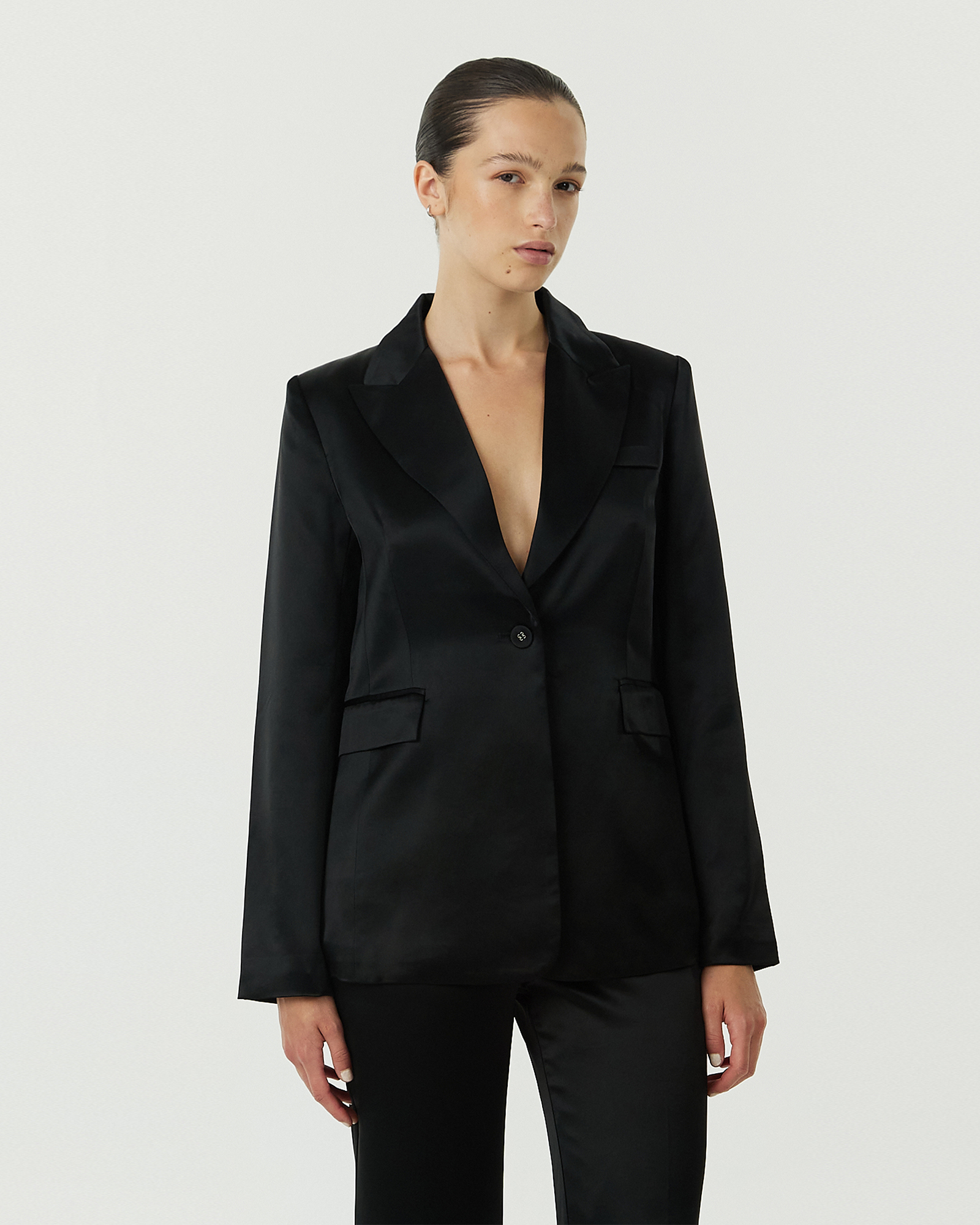 Satin Tailored Blazer