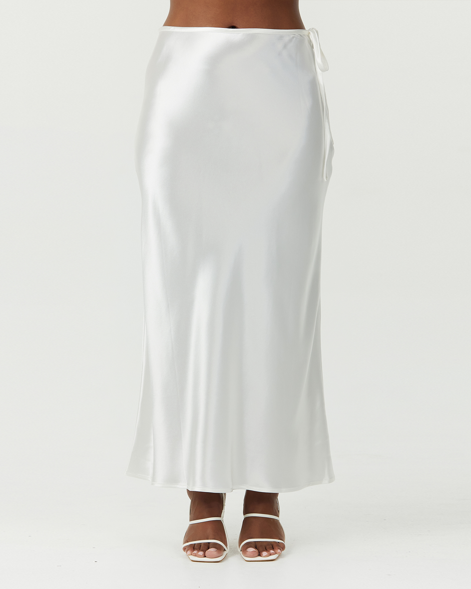 Satin Bias Tie Side Skirt