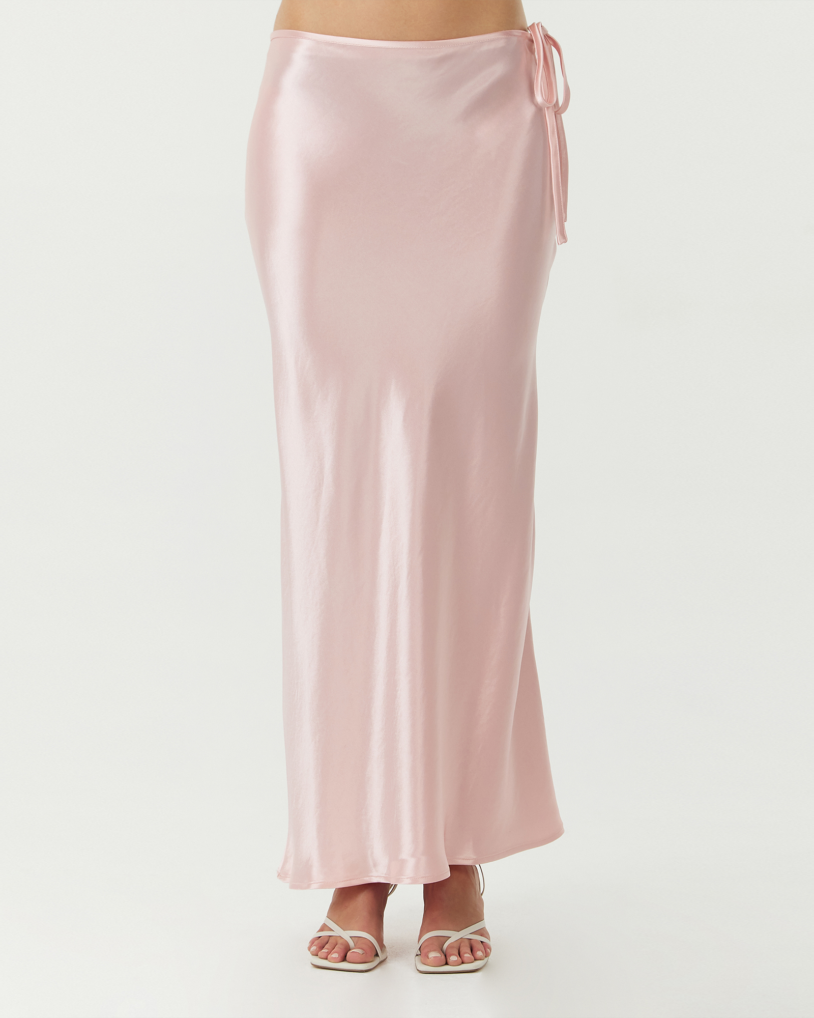 Satin Bias Tie Side Skirt