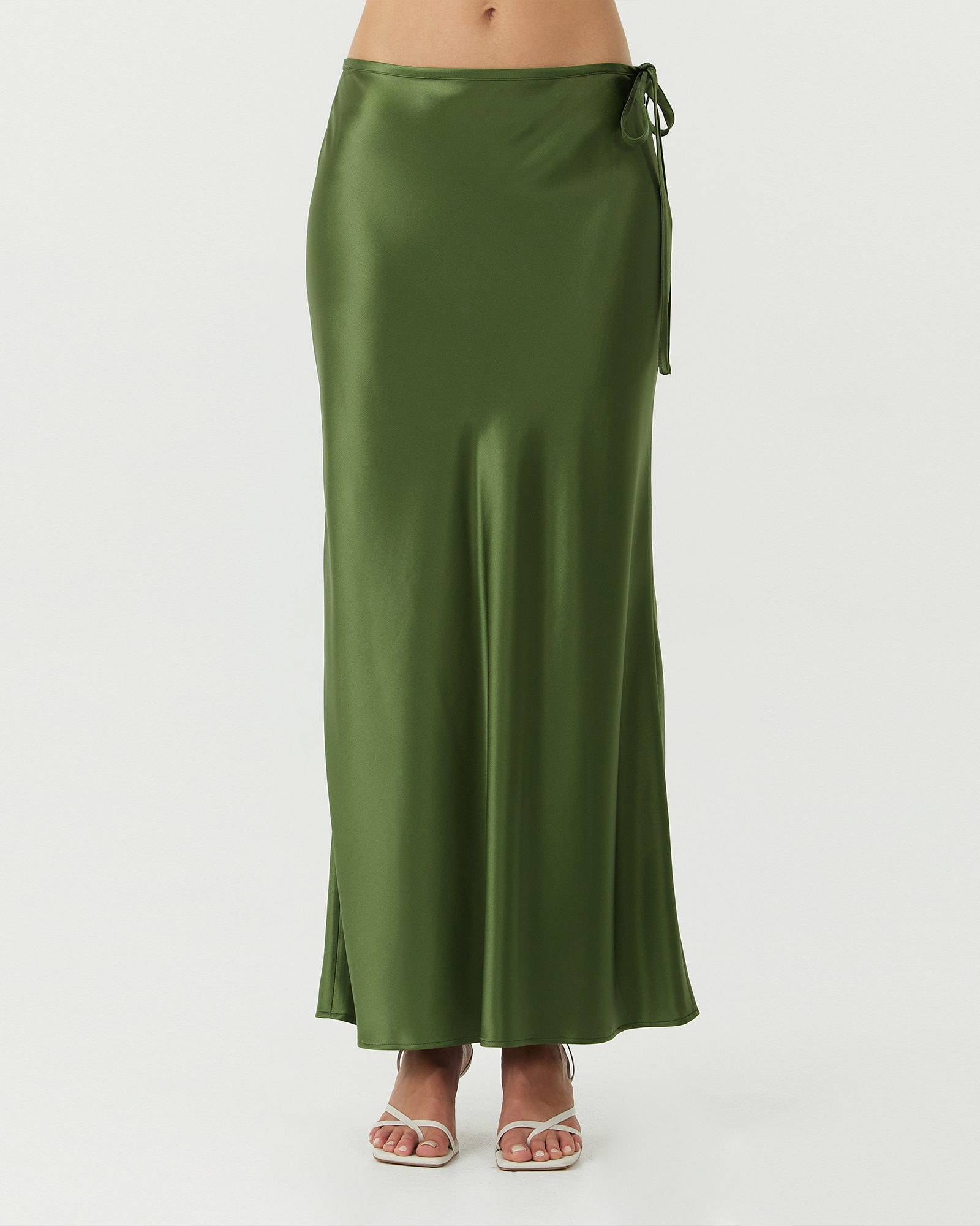 Satin Bias Tie Side Skirt