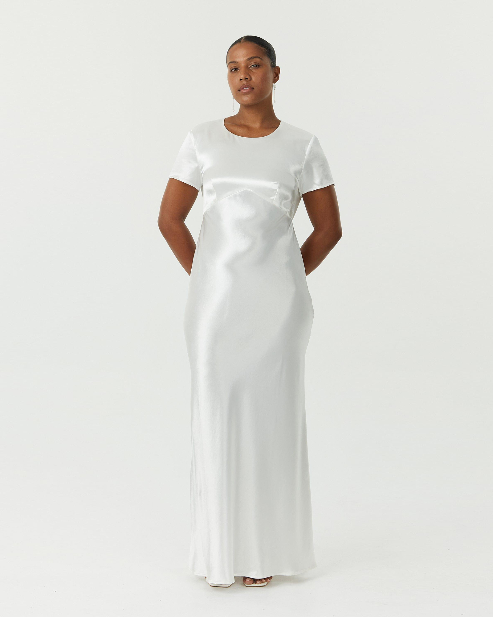 Satin Bias Maxi Tee Dress