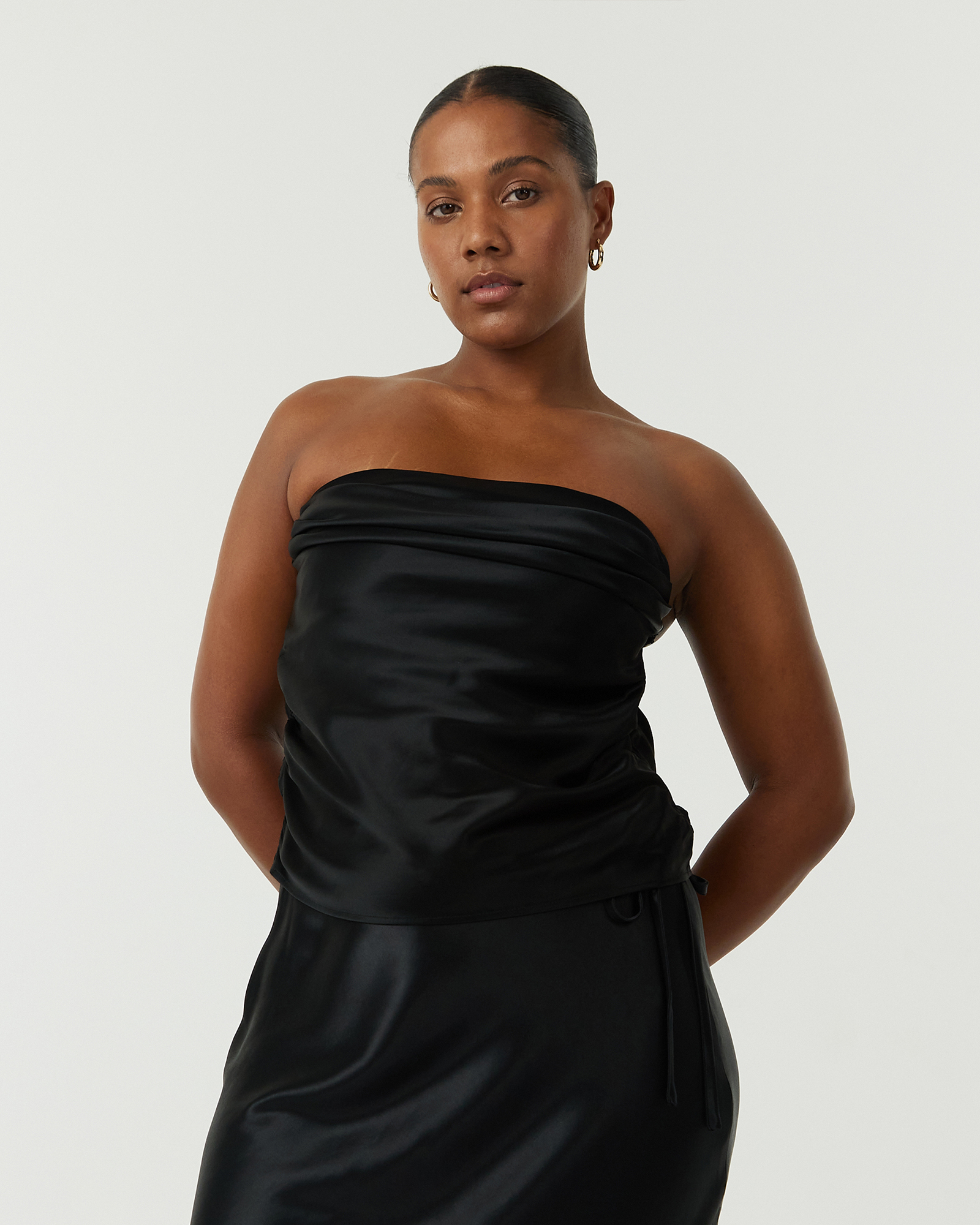 Satin Drape Bustier