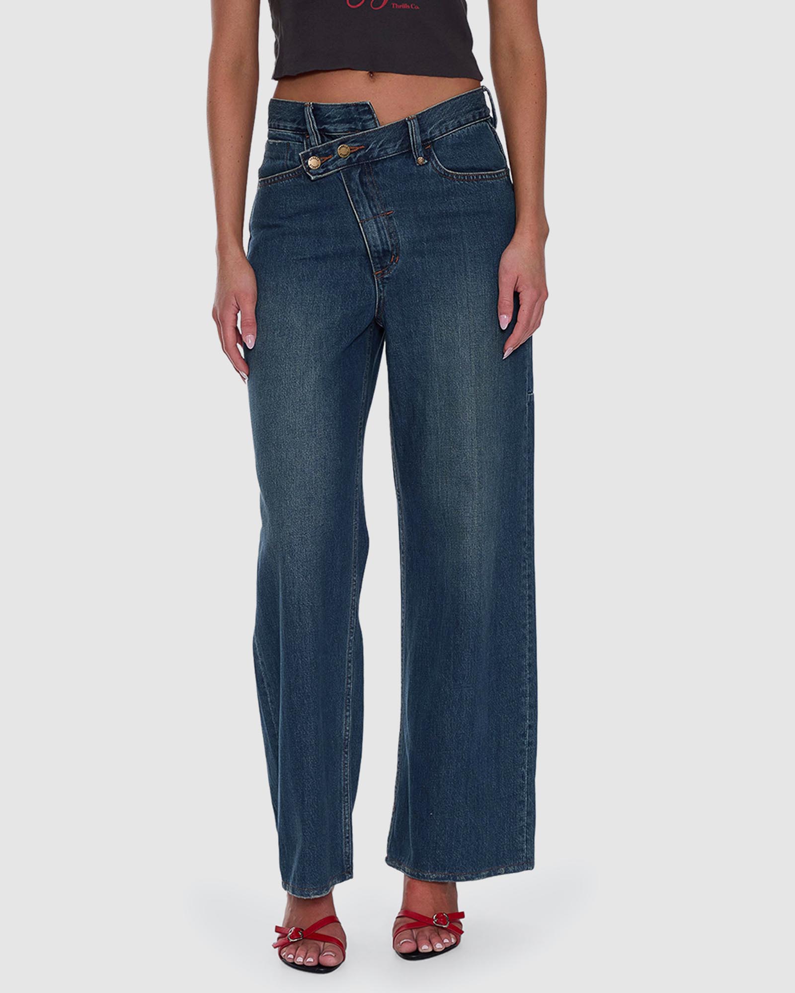 Kai Wrap Mid Rise Baggy Jeans