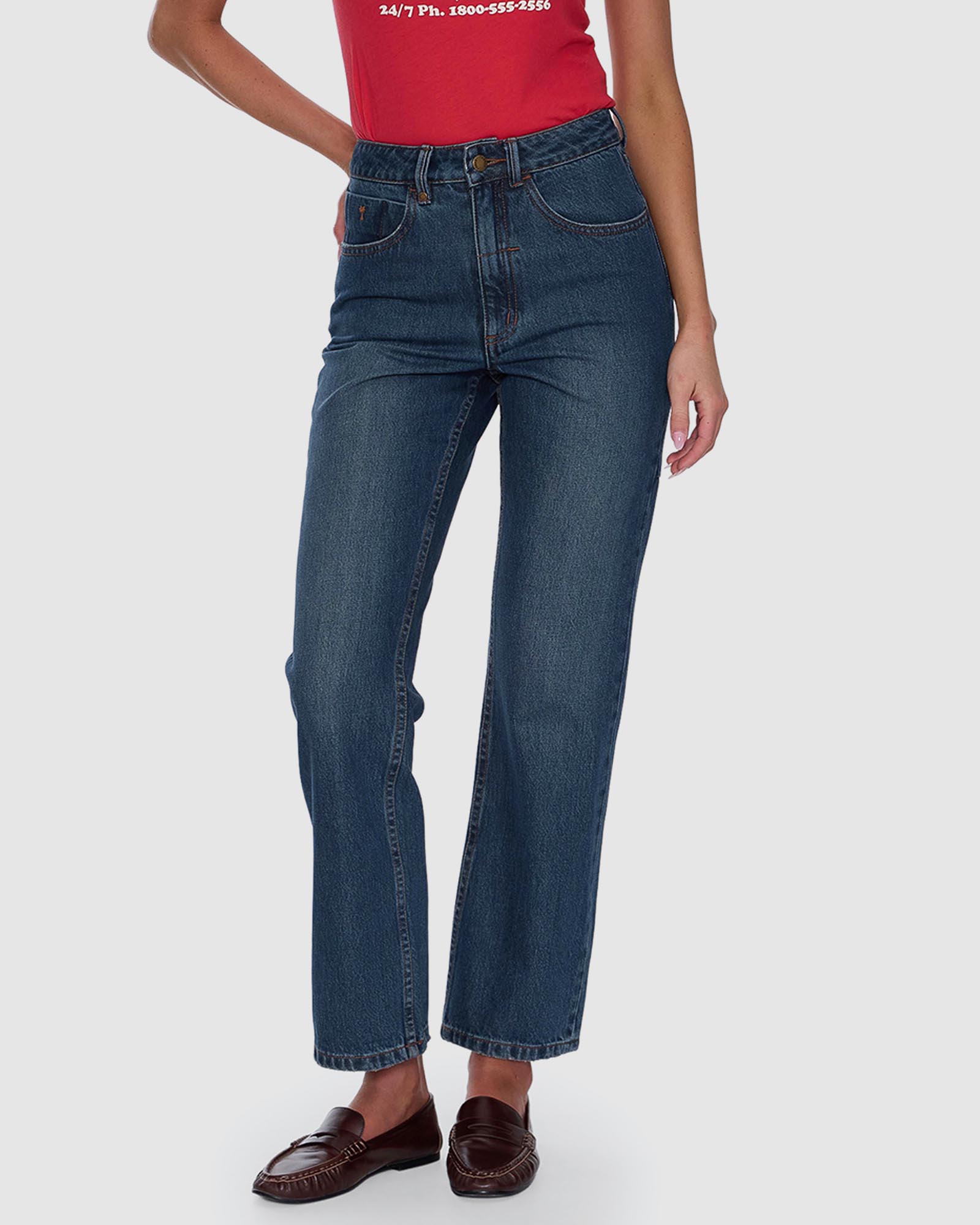 Stevie High Rise Straight Jeans