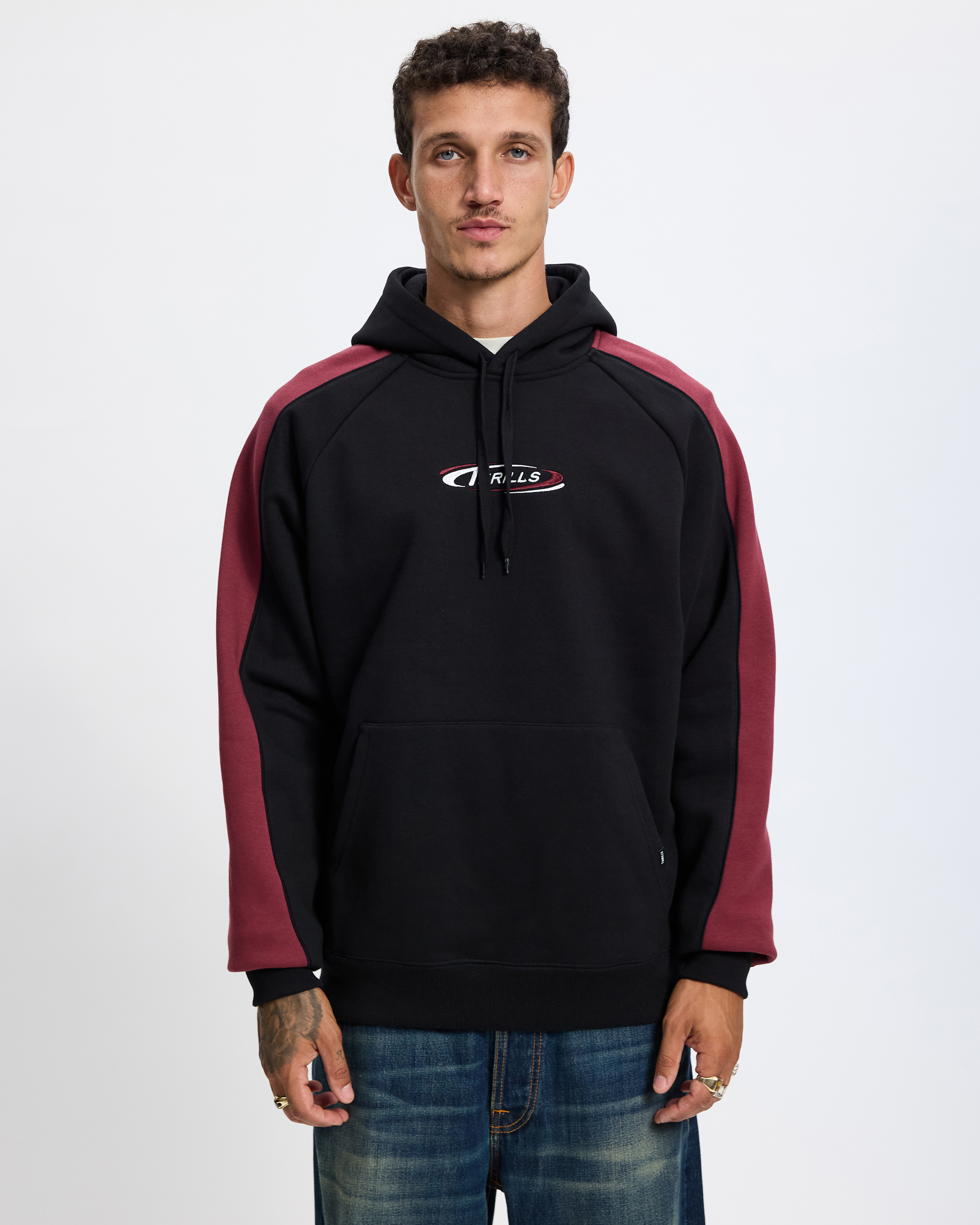 Spectral Raglan Panel Cropped Hoodie