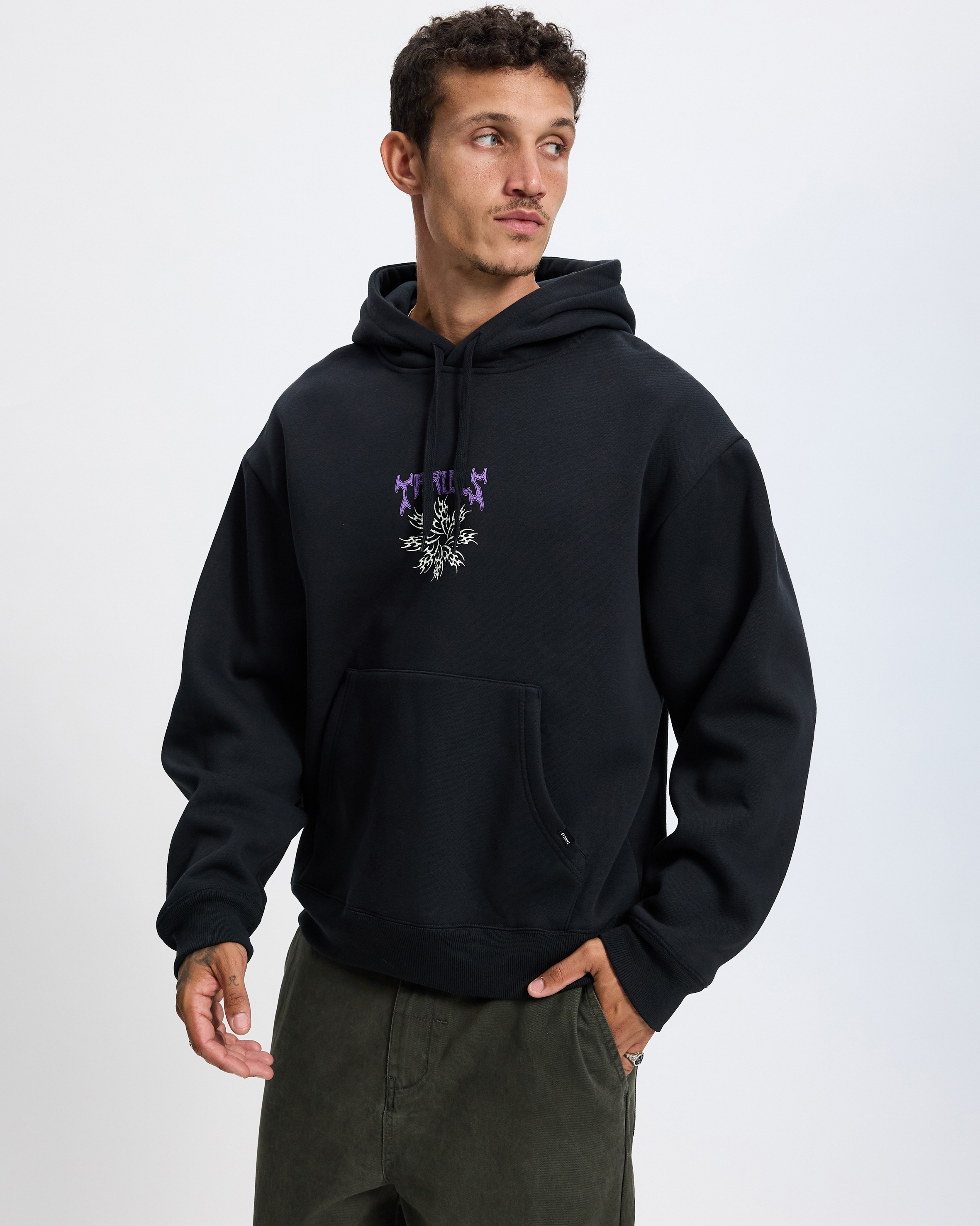 Stagger Slouch Pull On Cropped Hoodie