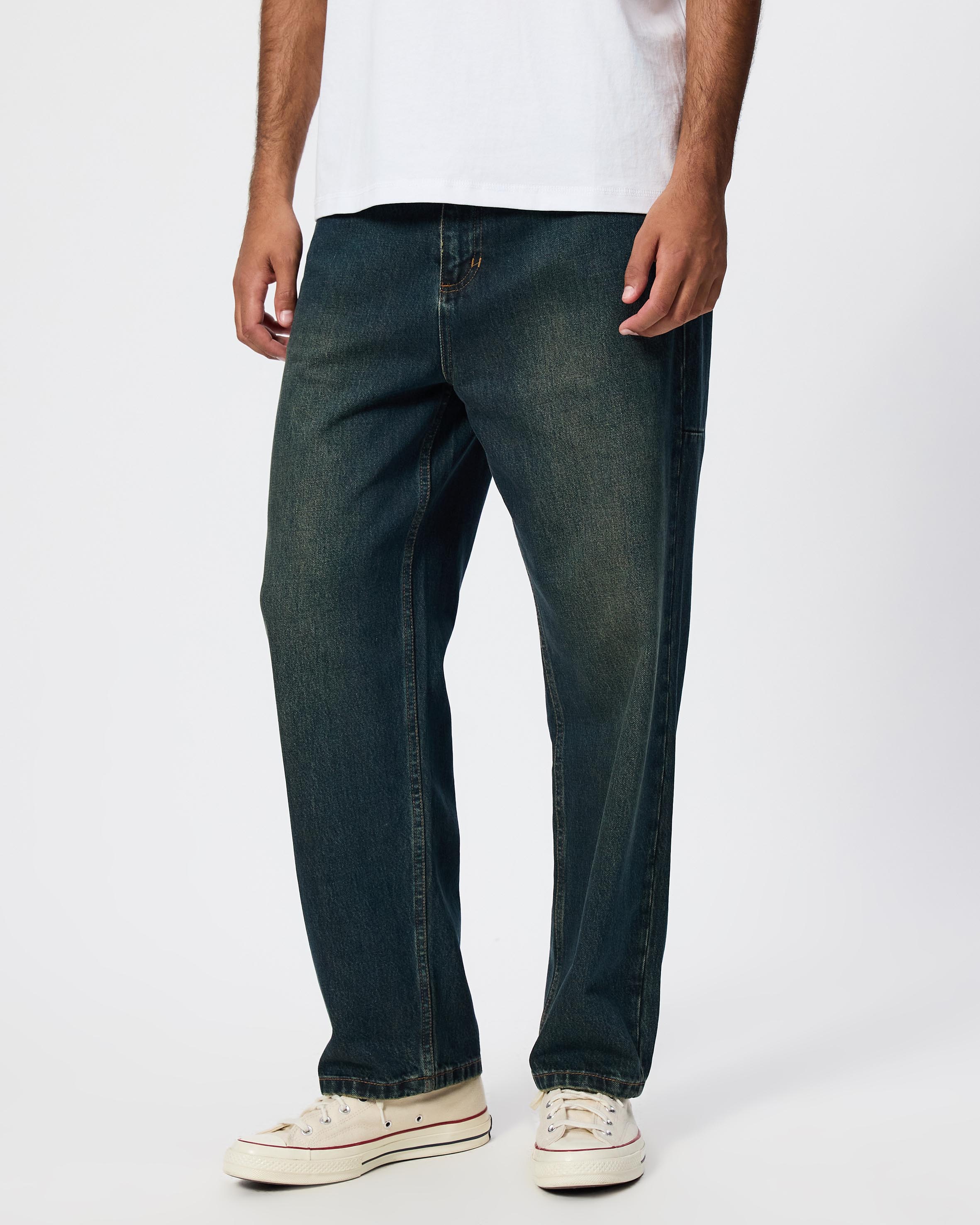 Mid Slacker Relaxed Long Denim Jeans