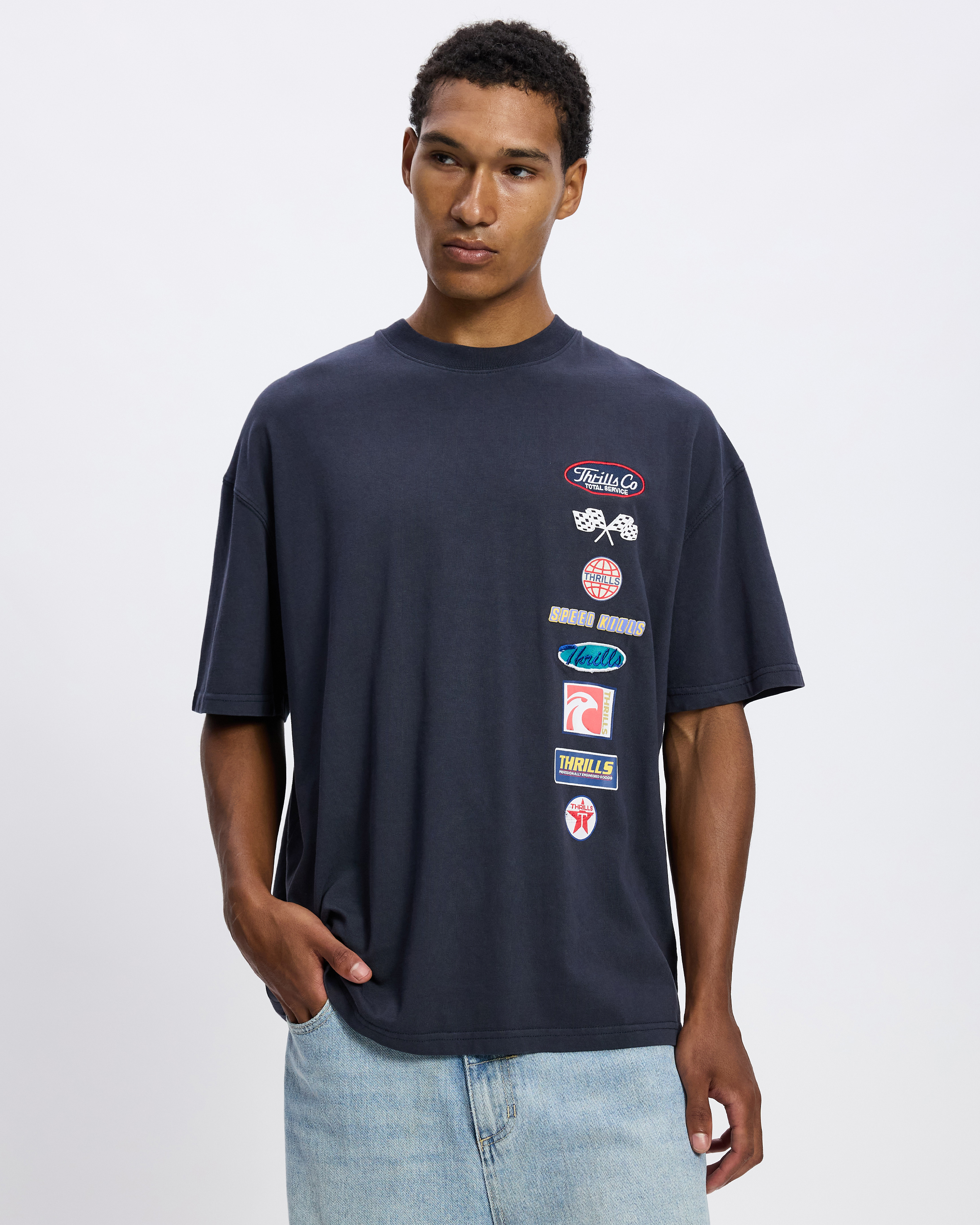 Total Service Stacked Box Fit Oversize Tee