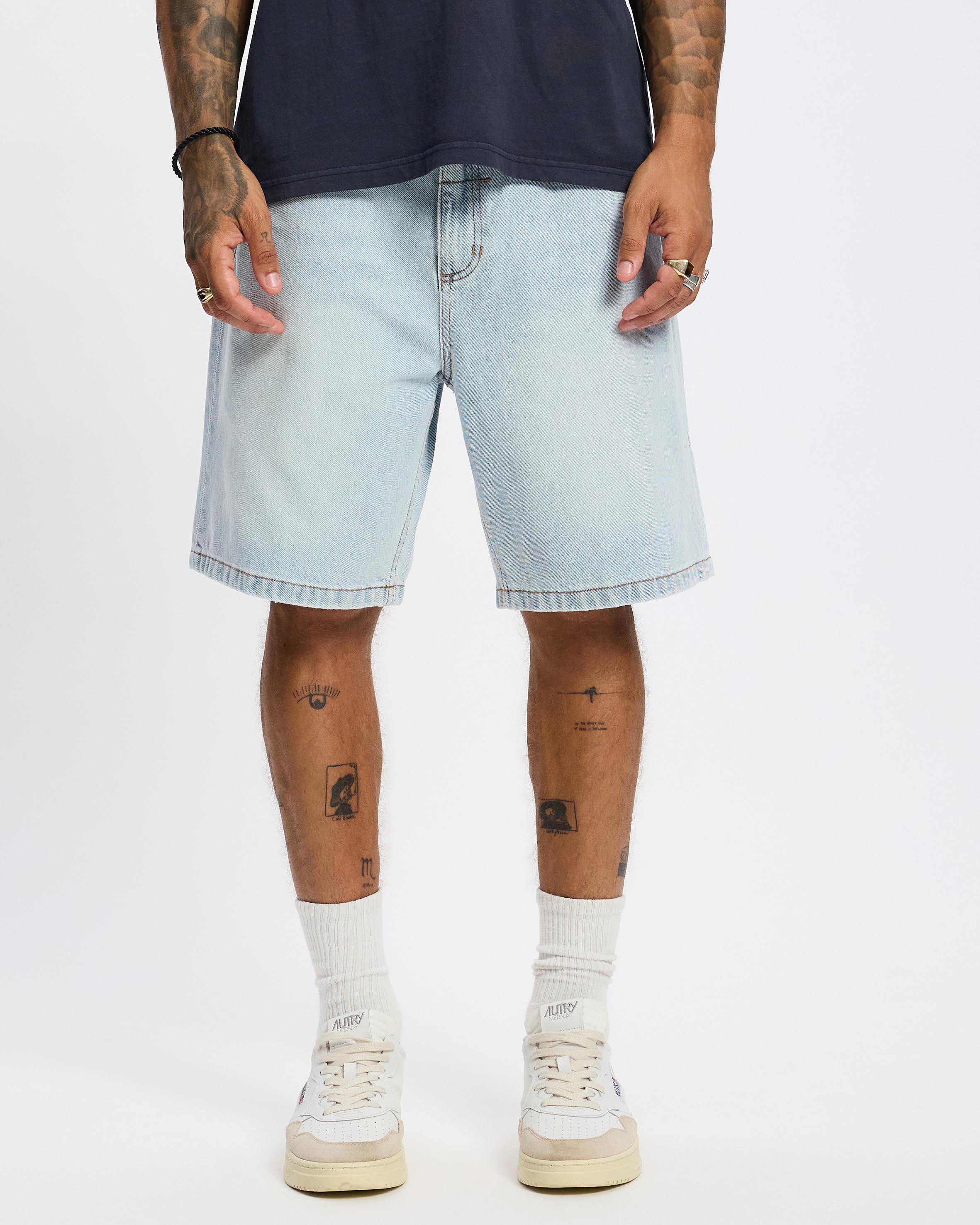 Mid Slacker Denim Shorts