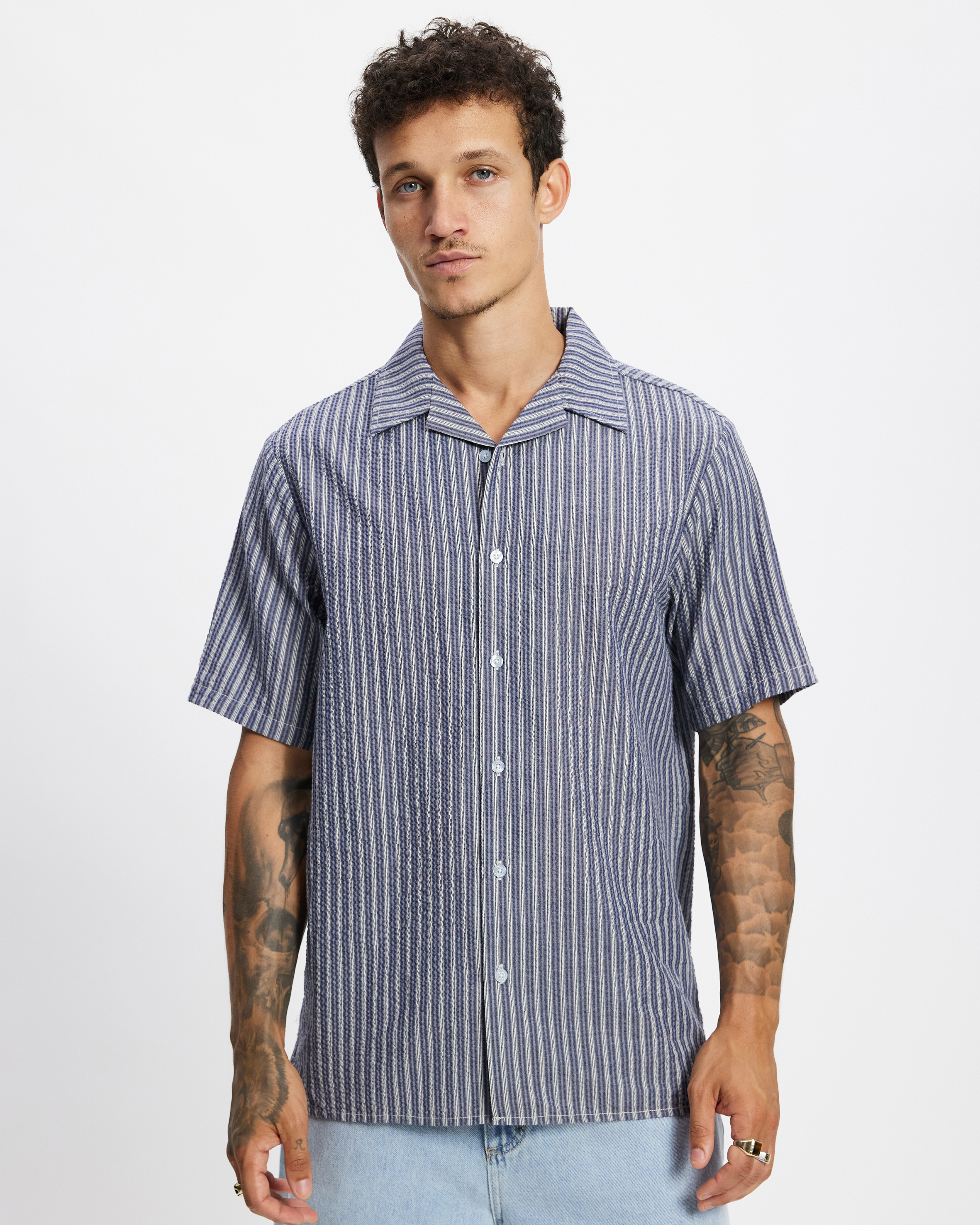 Gardens Stripe Bowling Shirt