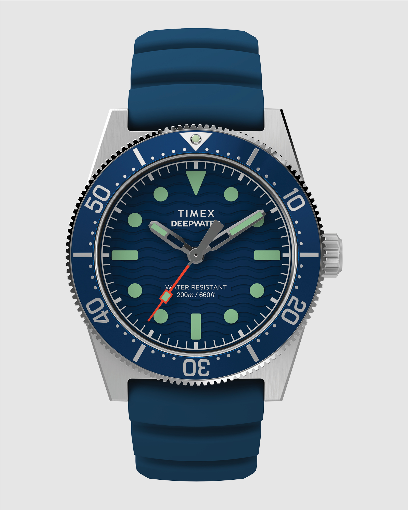 Deep Water Reef 200 SST Blue Dial Blue Rubber Strap