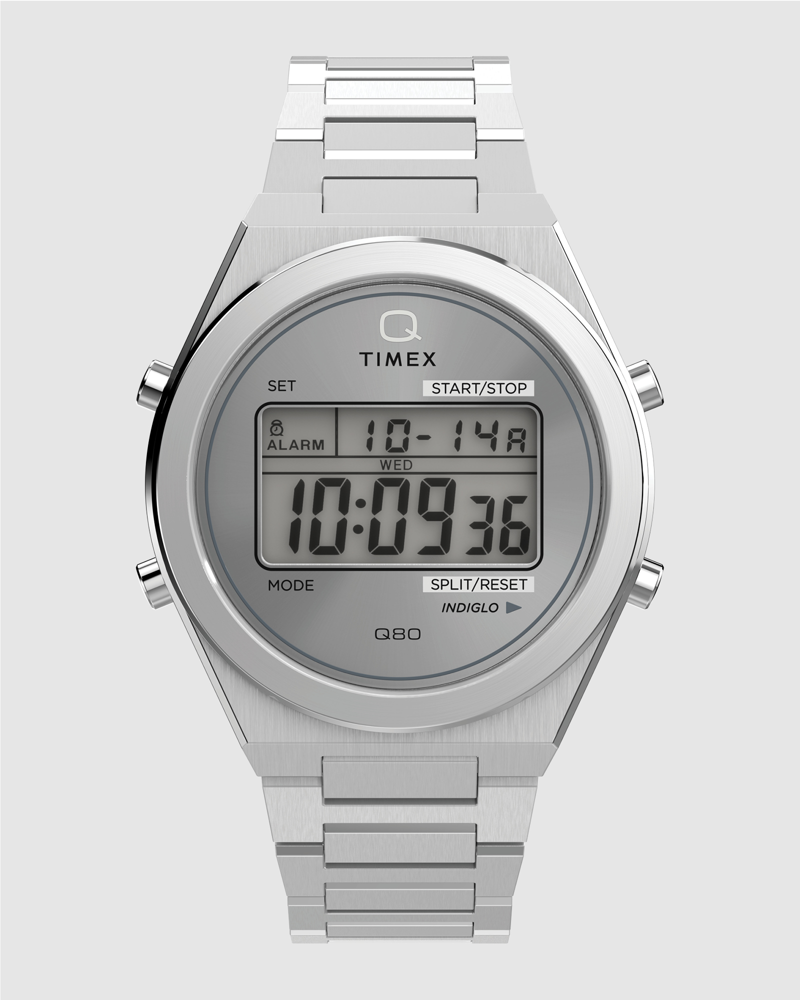 Q Timex® Q80 Continental 39mm Stainless Steel Bracelet Watch