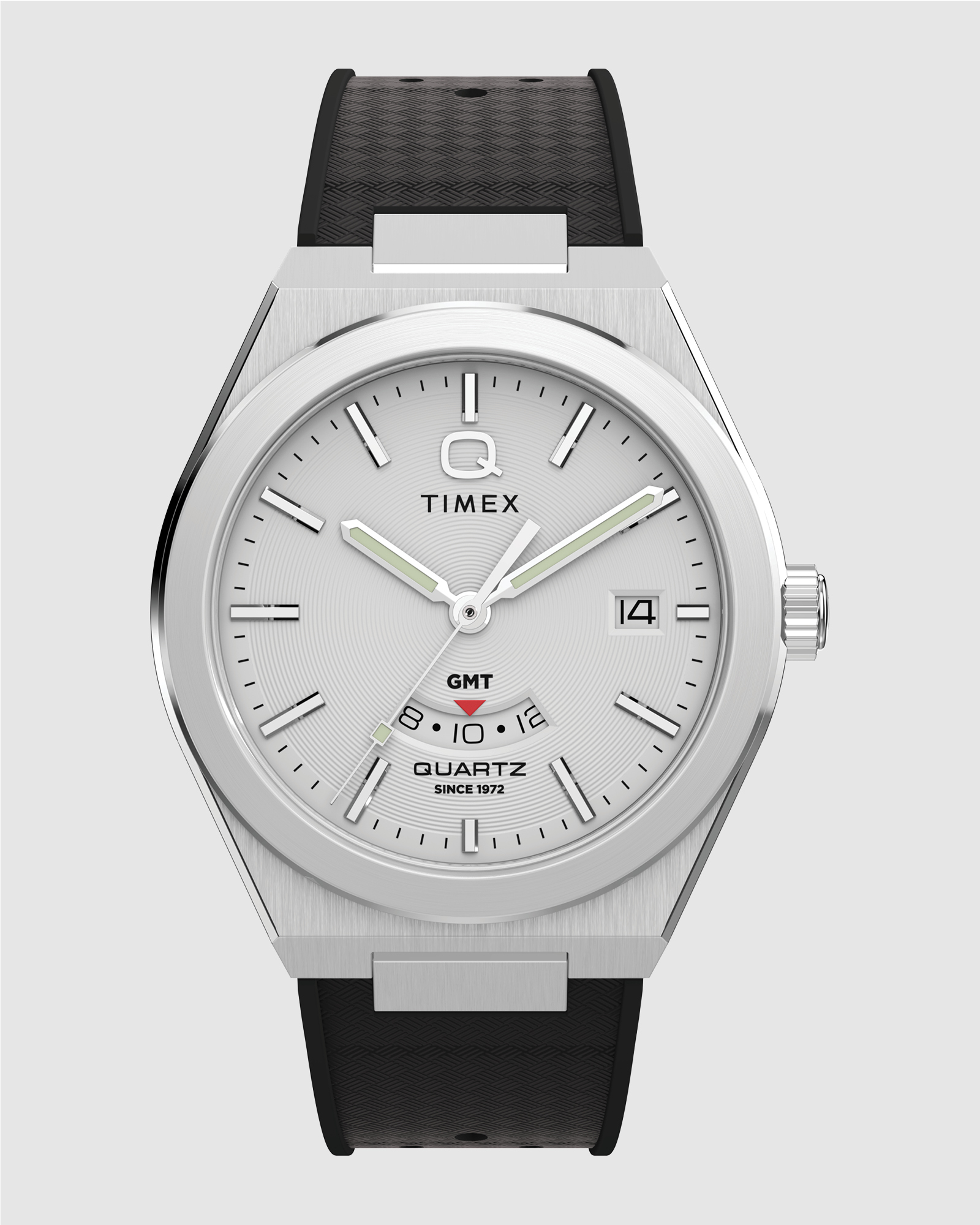 Q Timex® Continental GMT 39mm Synthetic Rubber Strap Watch